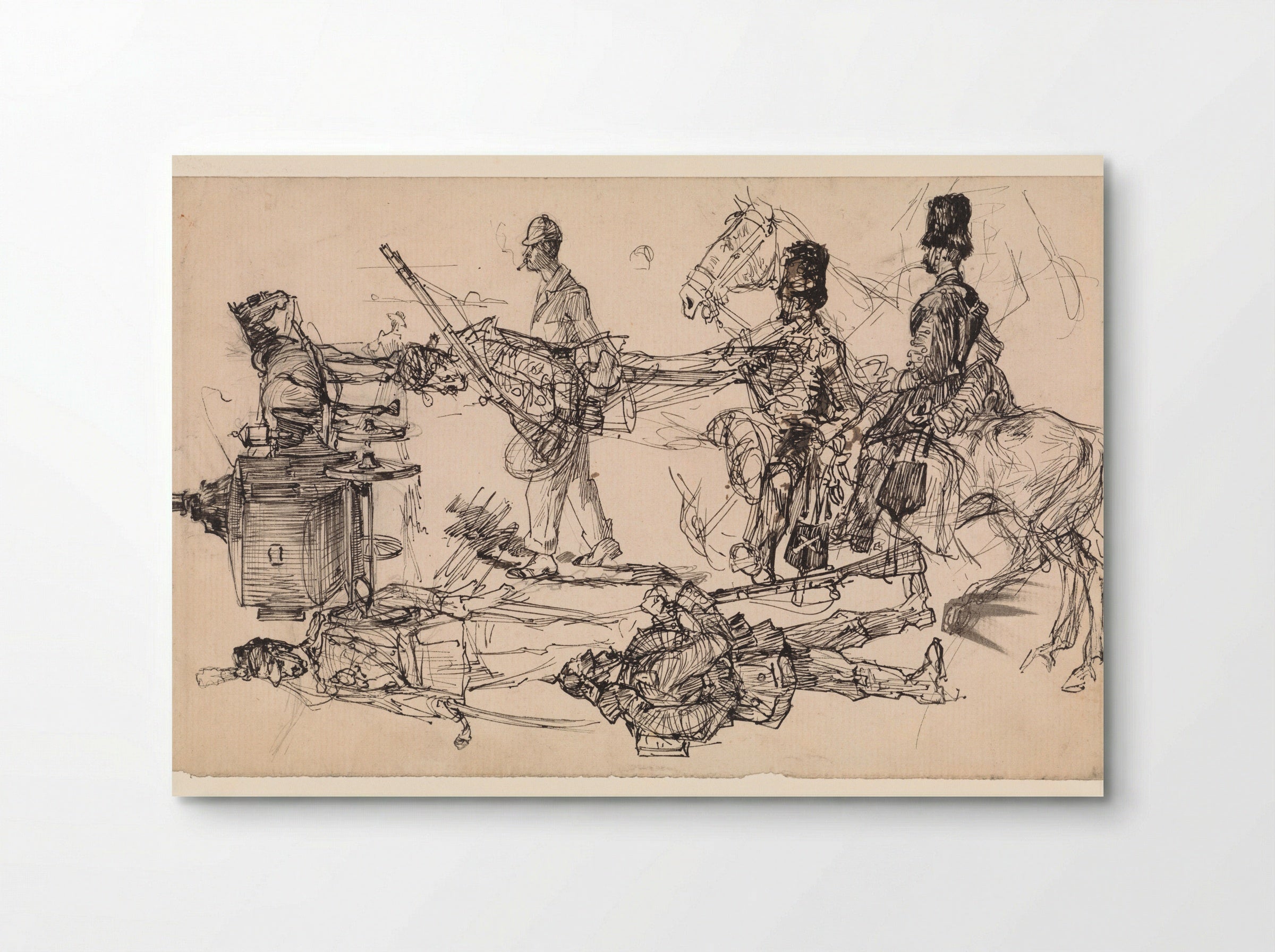 Studies of Hussars and a Carriage - Edzard Koning - Poster