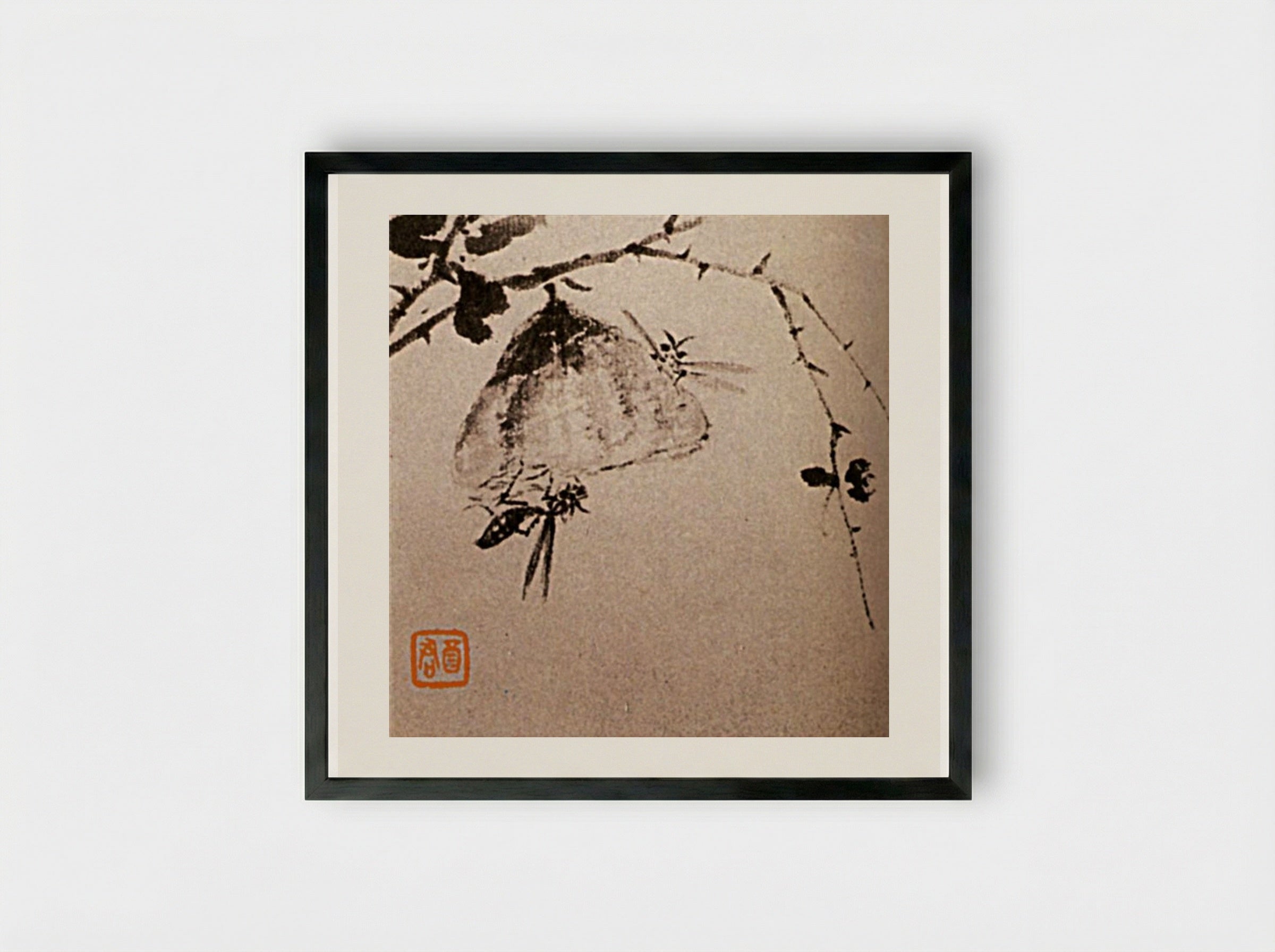 Studies of Insects, Wasps - Shitao - Framed Print Black