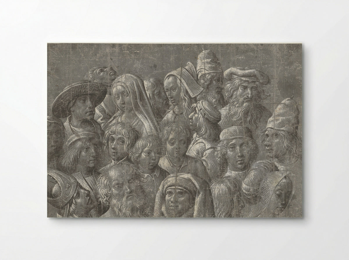Studies van hoofden van mannen, vrouwen en kinderen - Meester van de Dood van Absalom - Poster