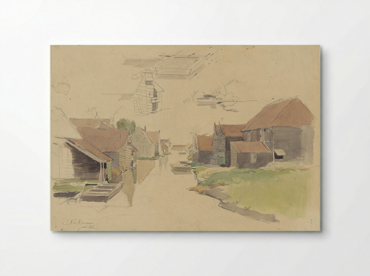 Studies van huizen in de Vinkenbuurt, Amsterdam - Jan H.L. Hanau - Poster