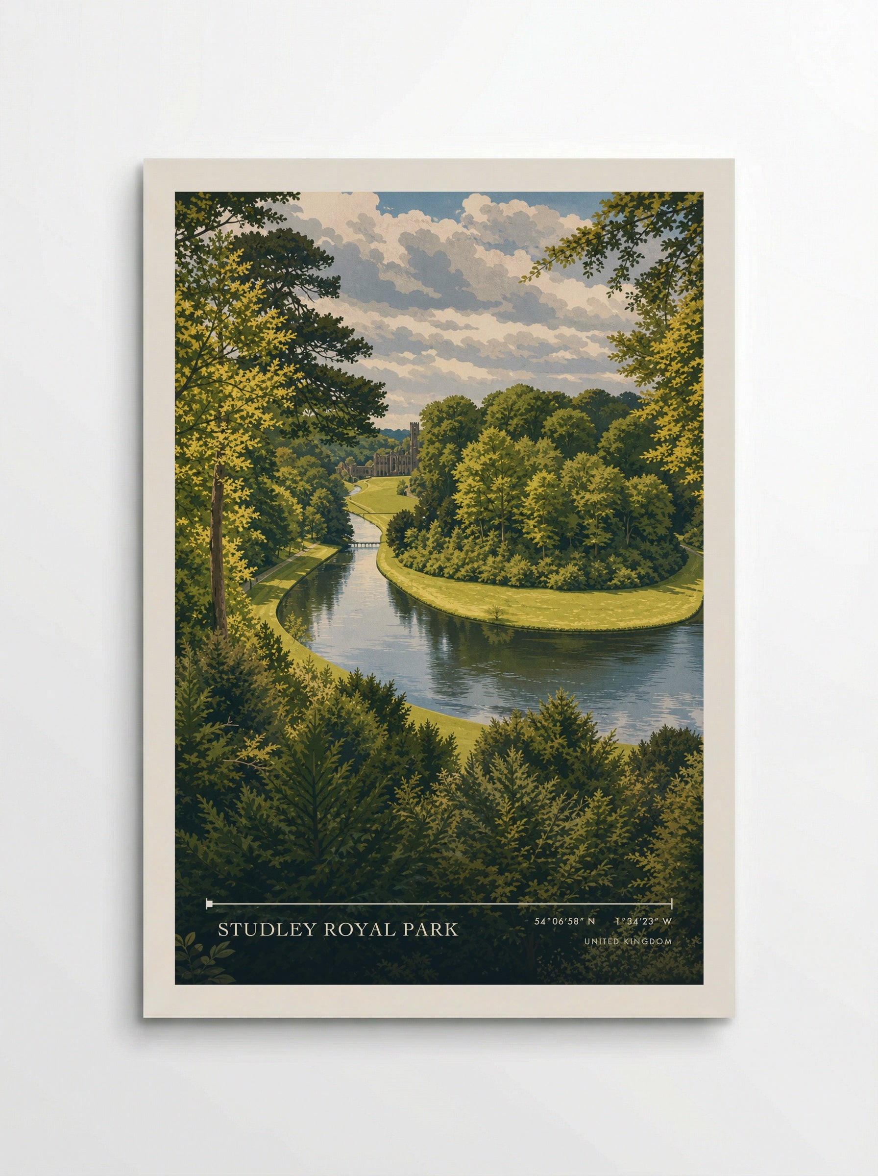 Studley Royal Park United Kingdom Travel Poster - Poster