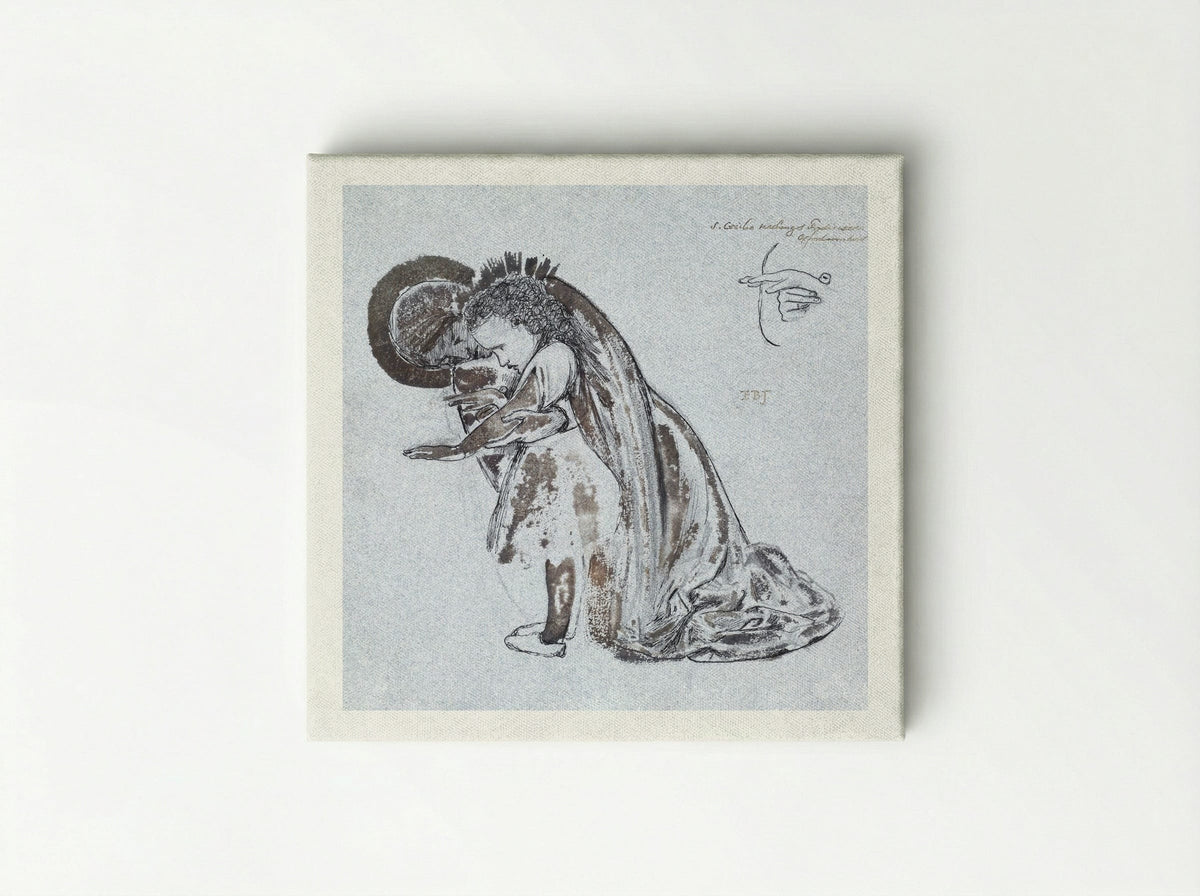 Study of St Cecilia Teaching St Frideswide - Edward Burne-Jones - Canvas