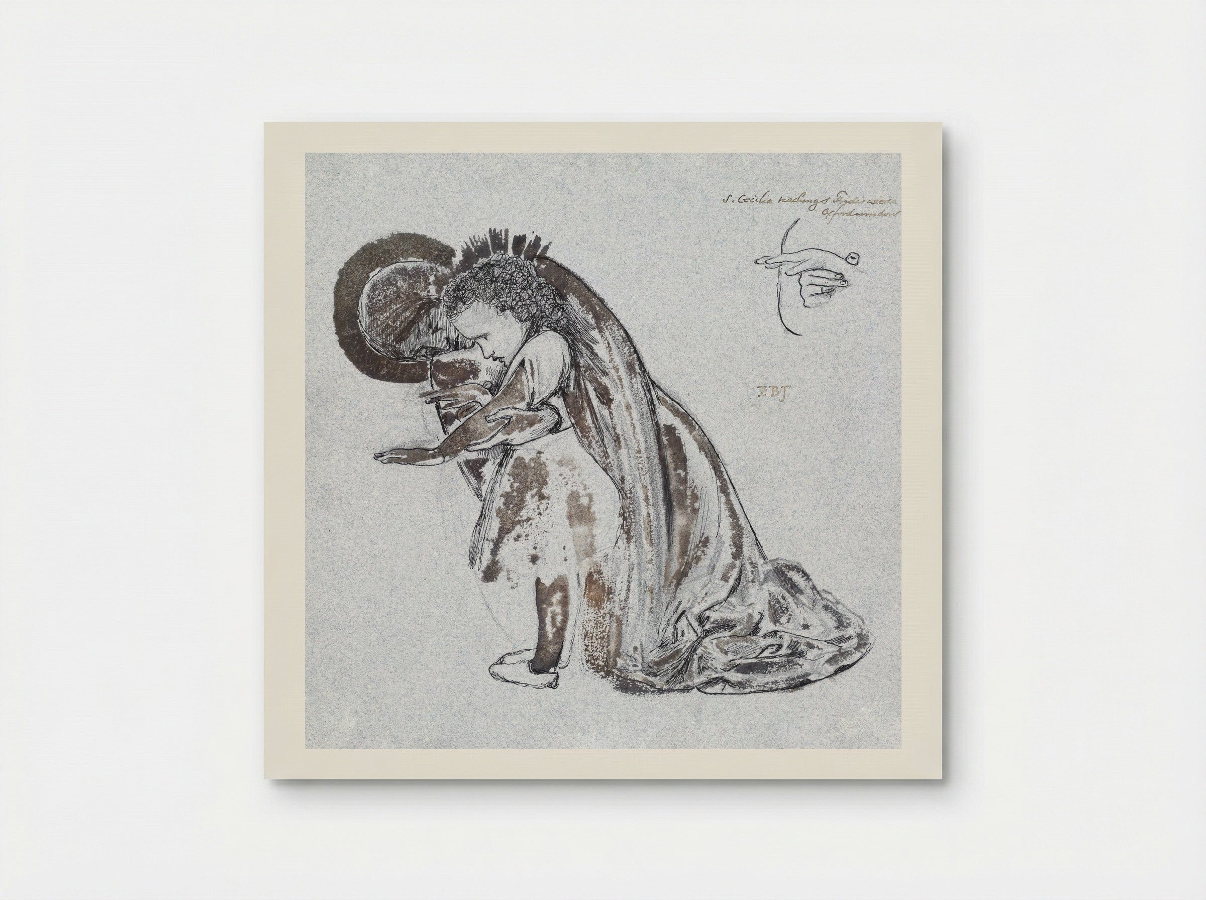 Study of St Cecilia Teaching St Frideswide - Edward Burne-Jones - Poster