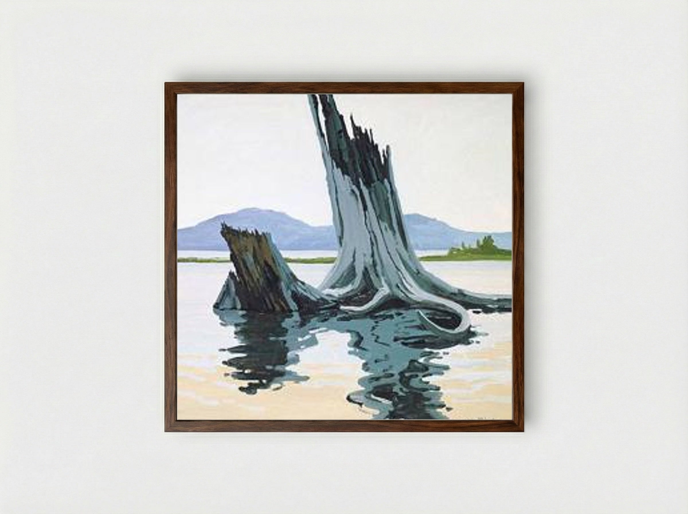 Stumps and Allagash - Neil Welliver - Framed Print Dark Wood