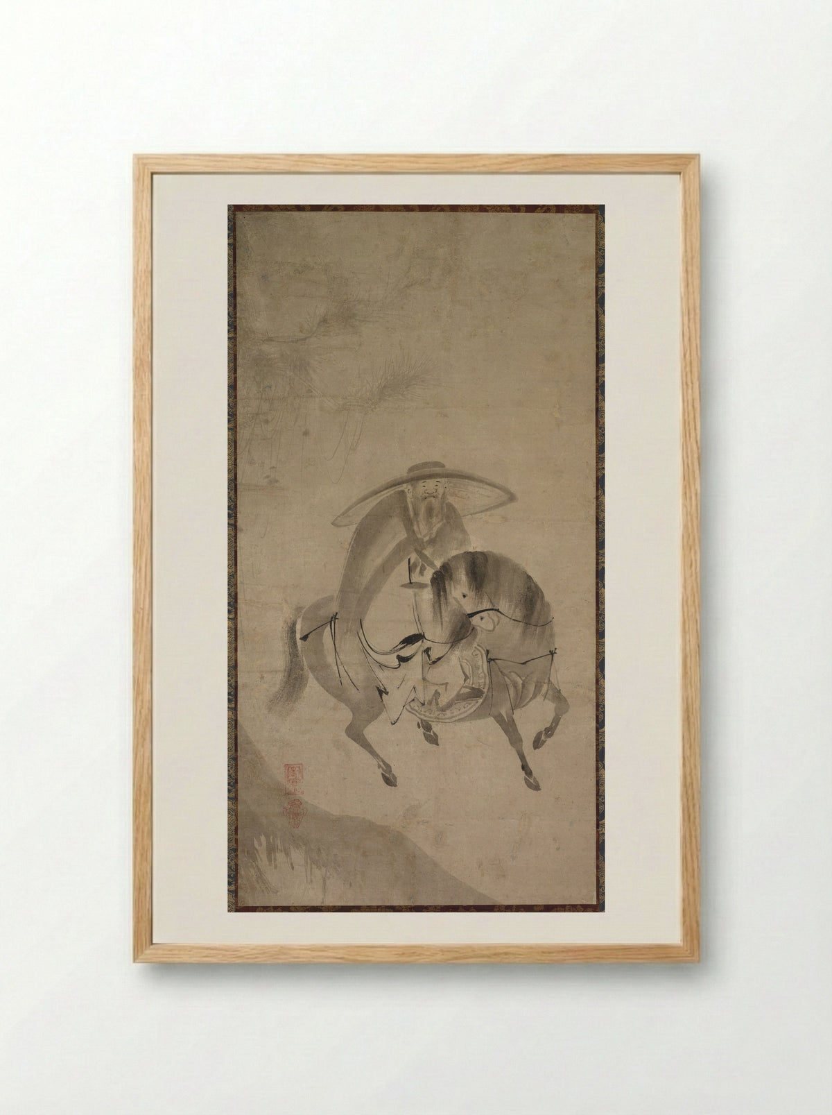 Su Dongpo Riding a Donkey - Reietsu - Framed Print Wood