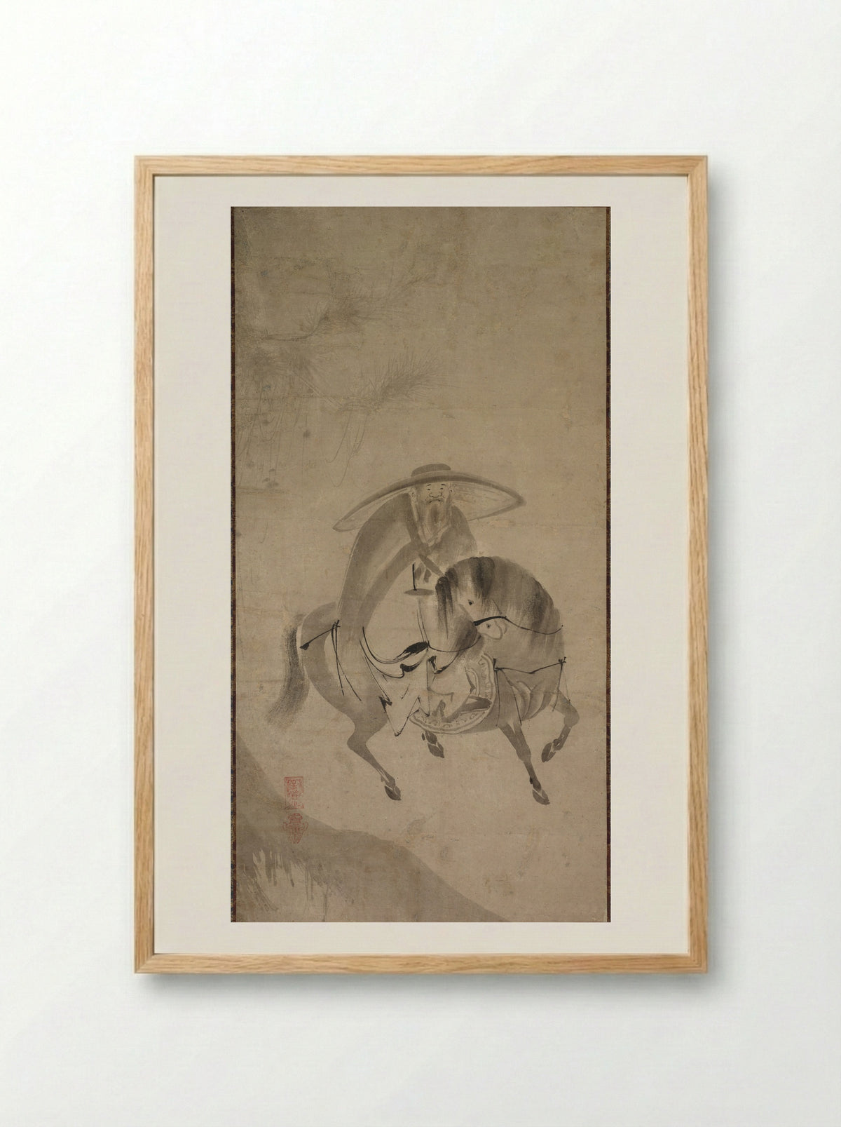 Su Dongpo Riding a Donkey - Reietsu - Framed Print Wood