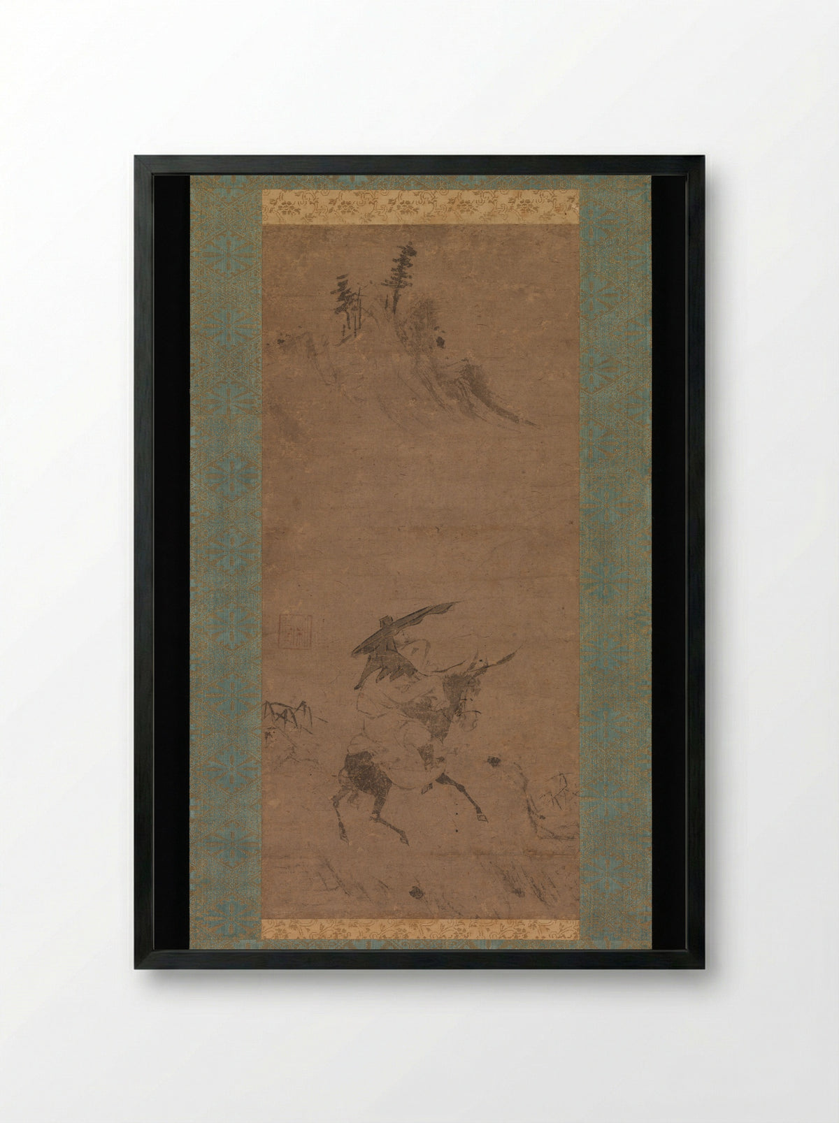 Su Shi Riding a Donkey - Bokudō Sojun - Framed Print Black