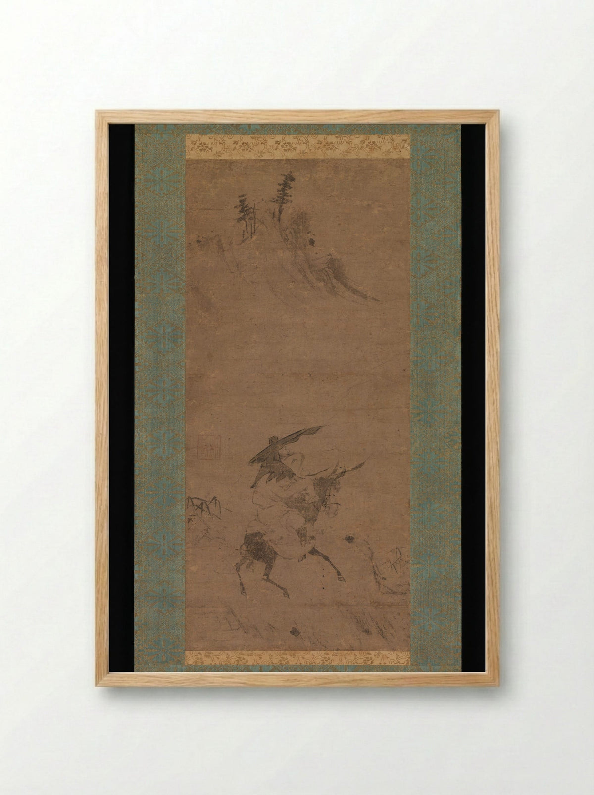 Su Shi Riding a Donkey - Bokudō Sojun - Framed Print Wood