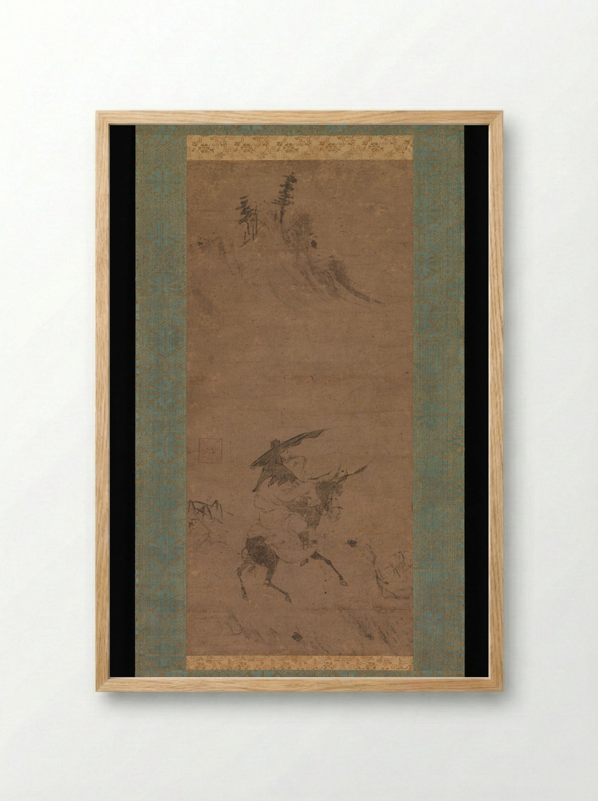 Su Shi Riding a Donkey - Bokudō Sojun - Framed Print Wood