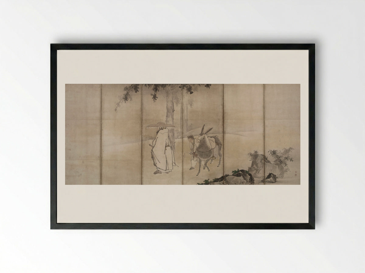 Su Shi (So Shoku) - Unkoku Tōgan - Framed Print Black