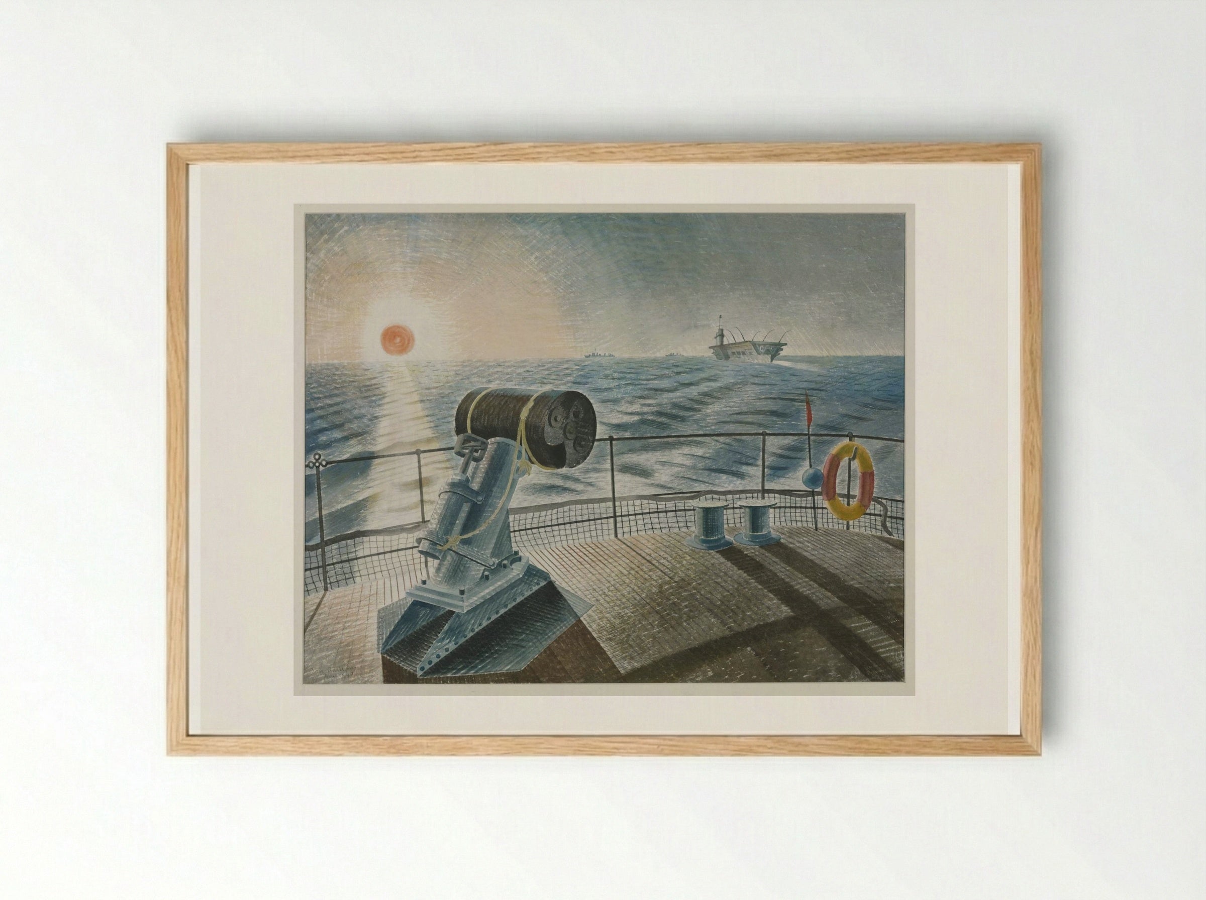 Submarines in Dry Dock - Eric Ravilious - Framed Print Wood