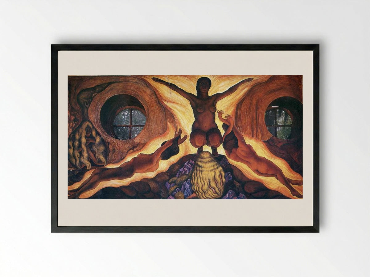 Subterranean Forces - Diego Rivera - Framed Print Black