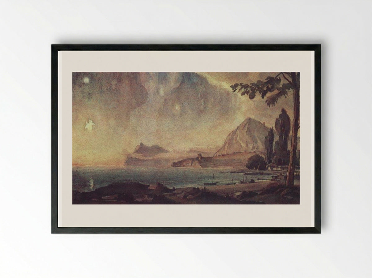 Sudak Motif - Konstantin Bogaevsky - Framed Print Black