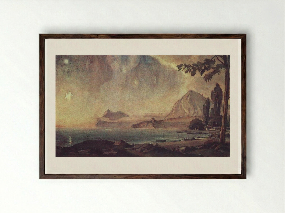 Sudak Motif - Konstantin Bogaevsky - Framed Print Dark Wood