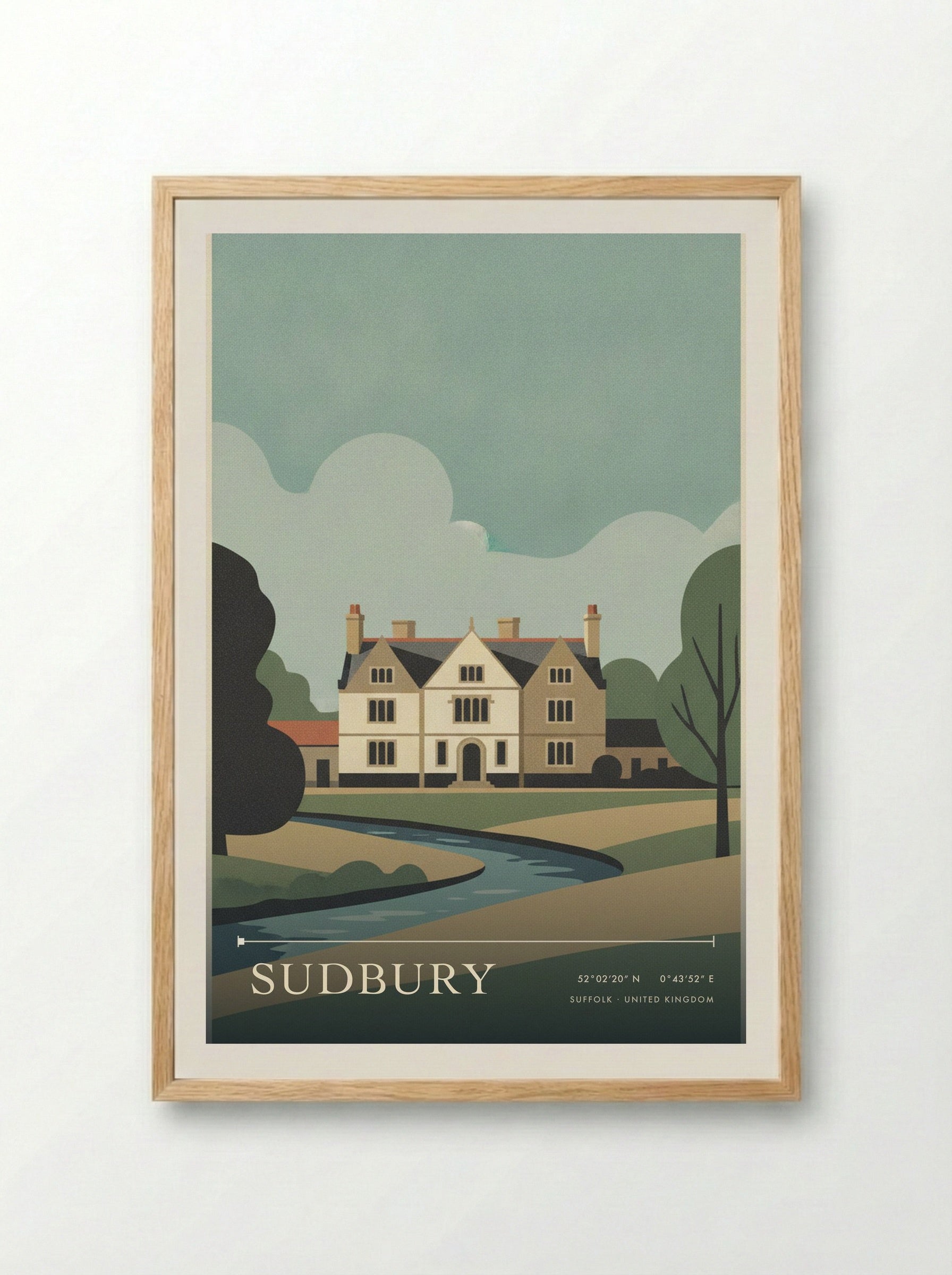 Sudbury Suffolk United Kingdom Travel Poster - Framed Print Wood