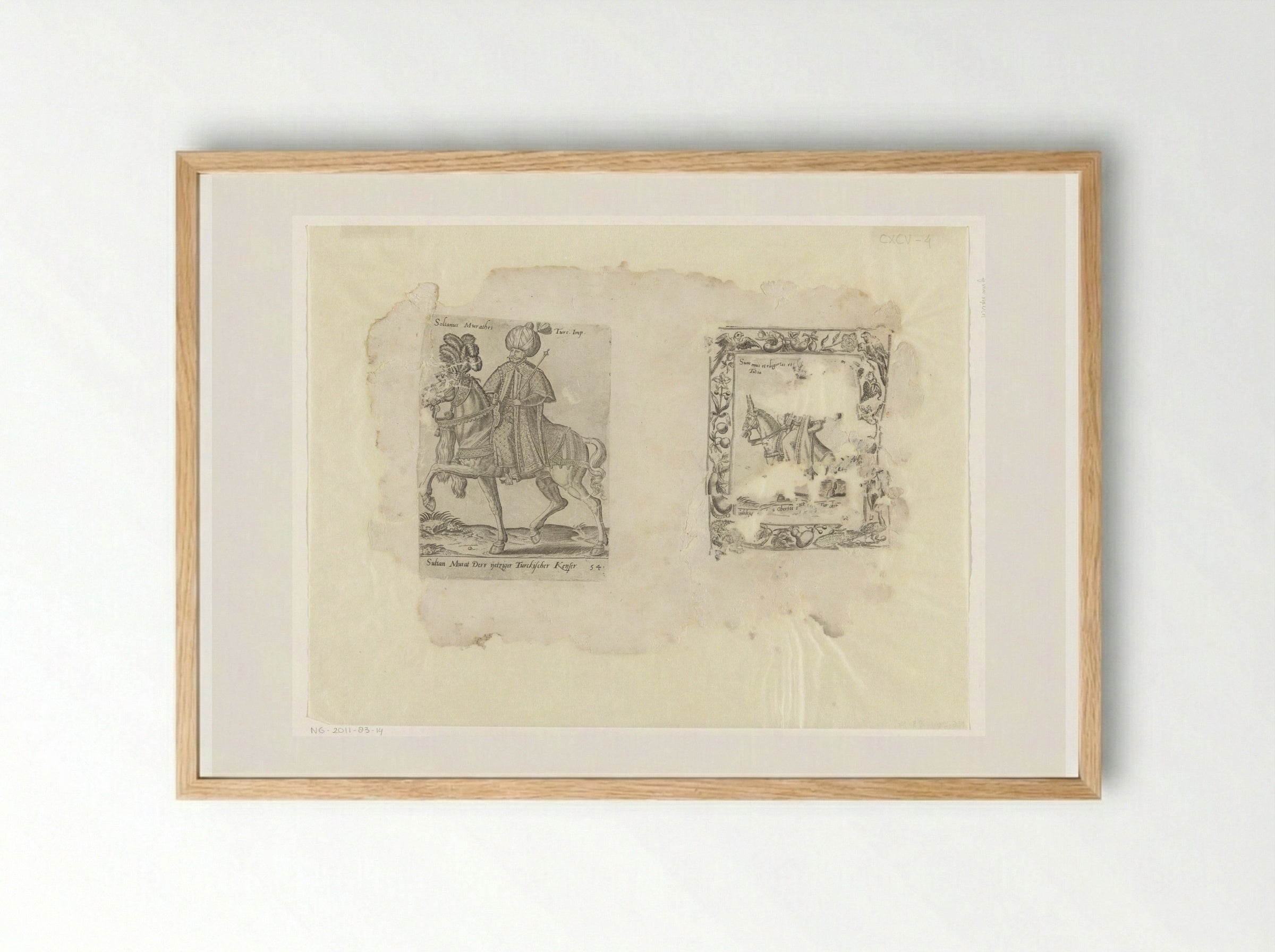 Sultan Murat III and the Supreme Judge of the Ottoman Empire - Abraham de Bruyn - Framed Print Wood