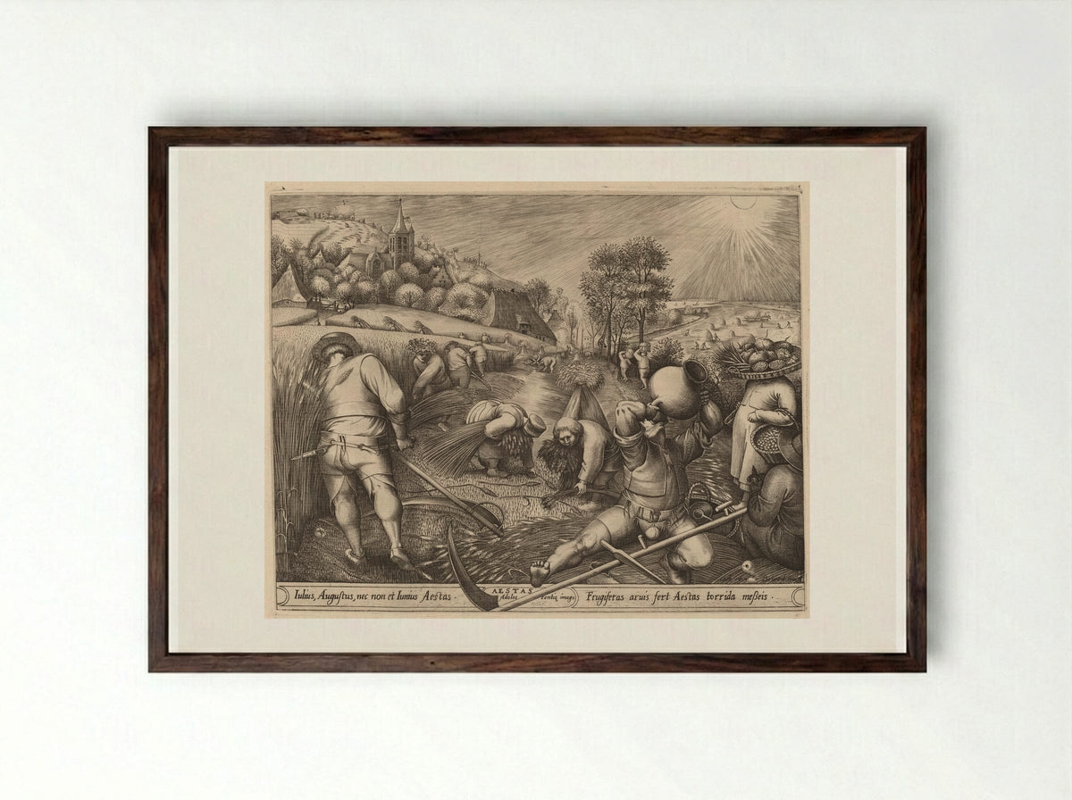 Summer (Aestas) - Pieter Bruegel the Elder - Framed Print Dark Wood