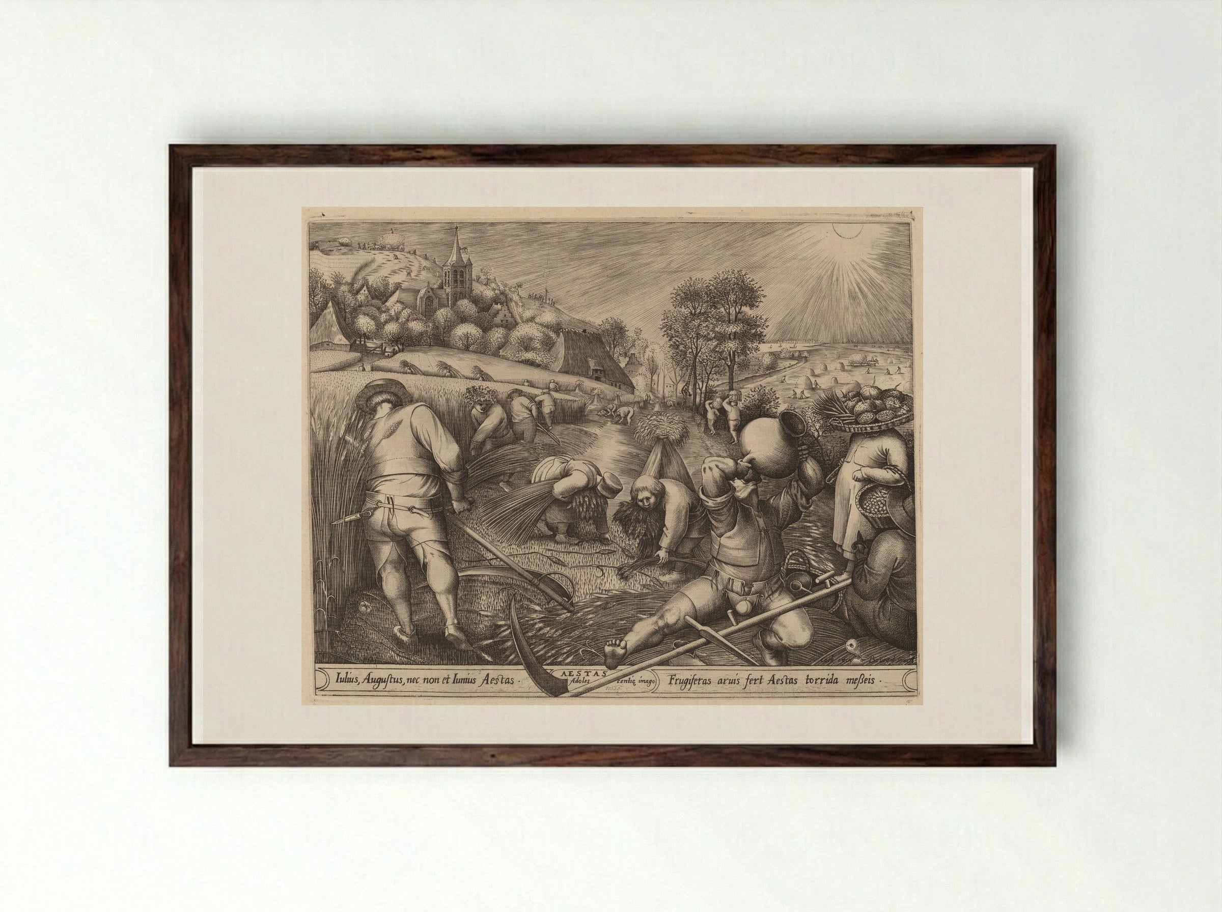 Summer (Aestas) - Pieter Bruegel the Elder - Framed Print Dark Wood