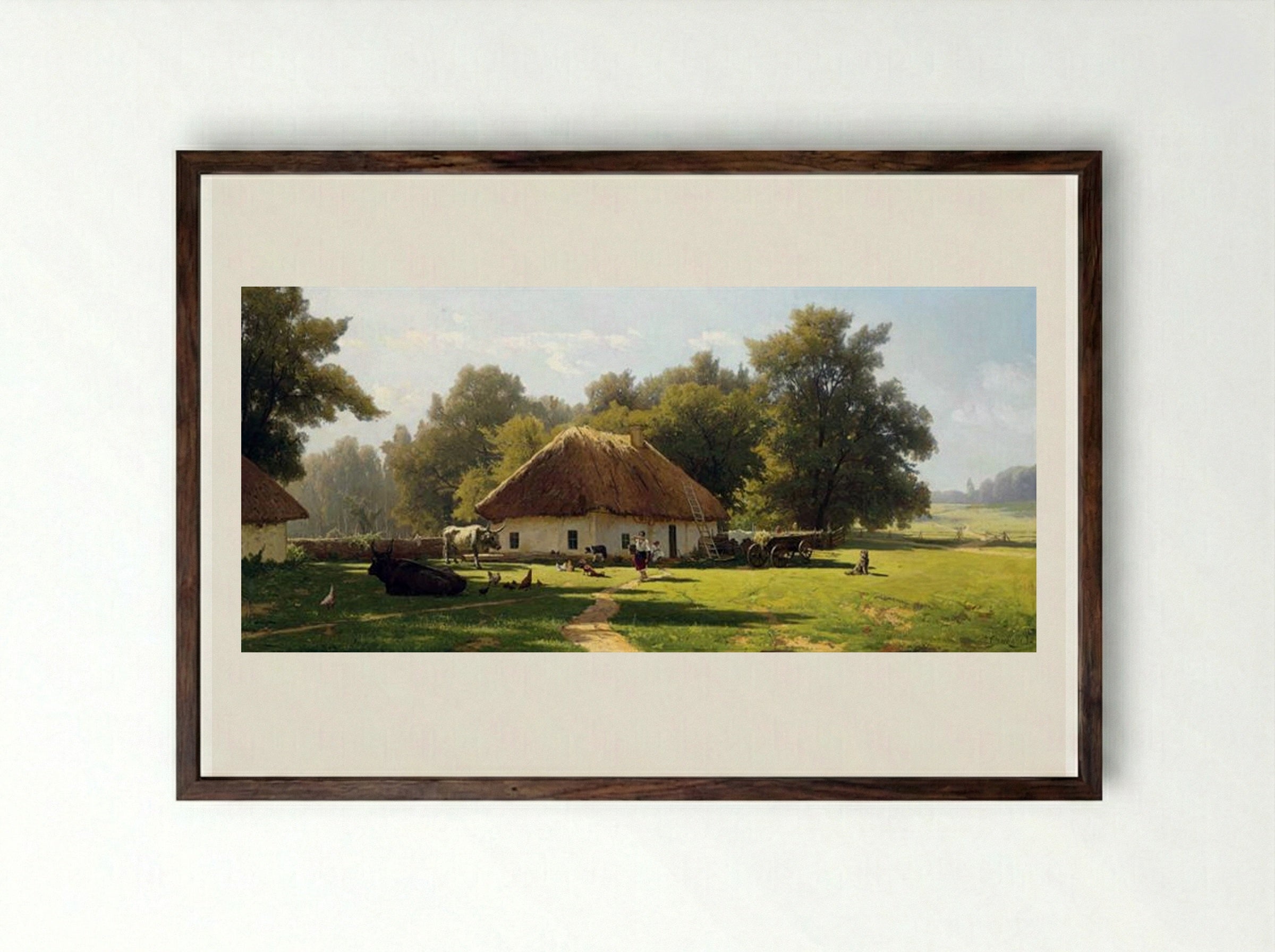 Summer Day in Ukraine - Volodymyr Orlovsky - Framed Print Dark Wood