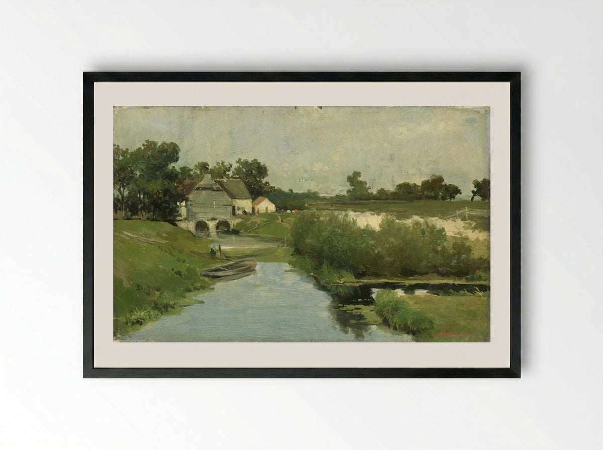Summer Day - Johan Hendrik Weissenbruch - Framed Print Black
