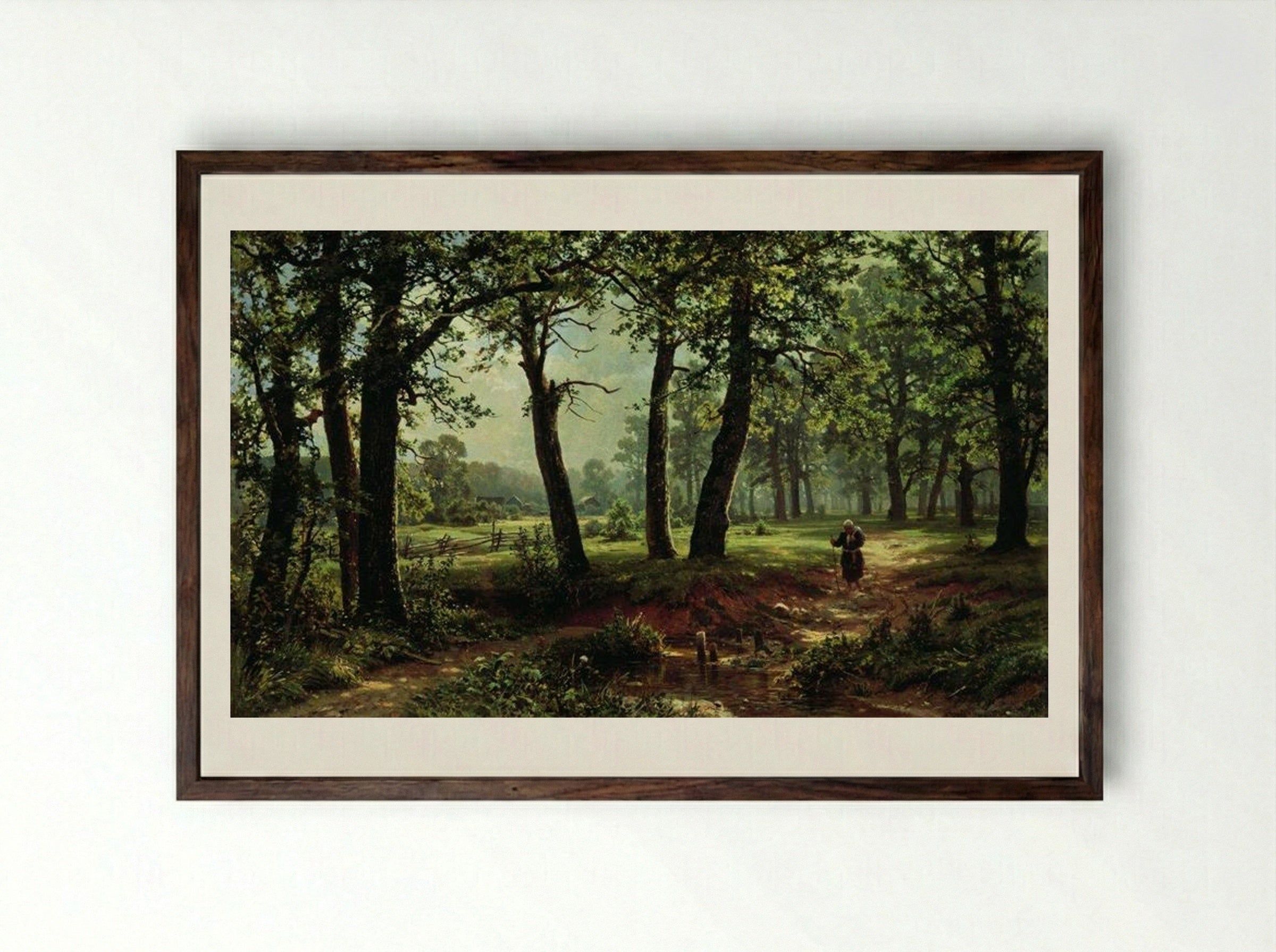 Summer Day - Ivan Shishkin - Framed Print Dark Wood