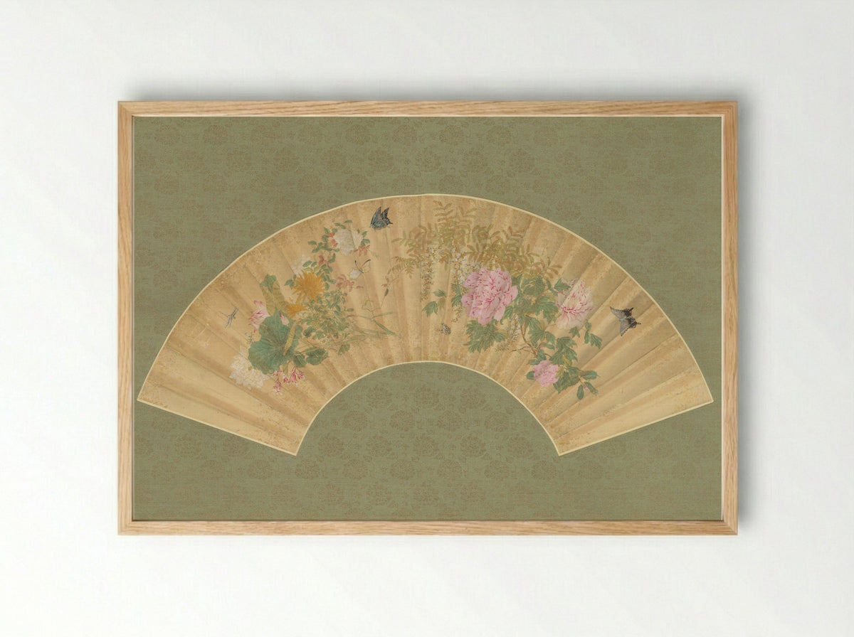 Summer Flowers - Katsushika Isai - Framed Print Wood