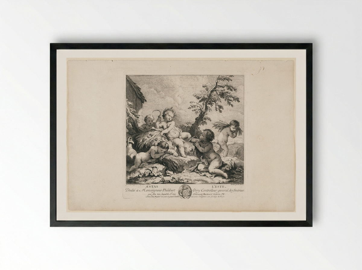 Summer (L'Eté) - Charles-Joseph Natoire - Framed Print Black