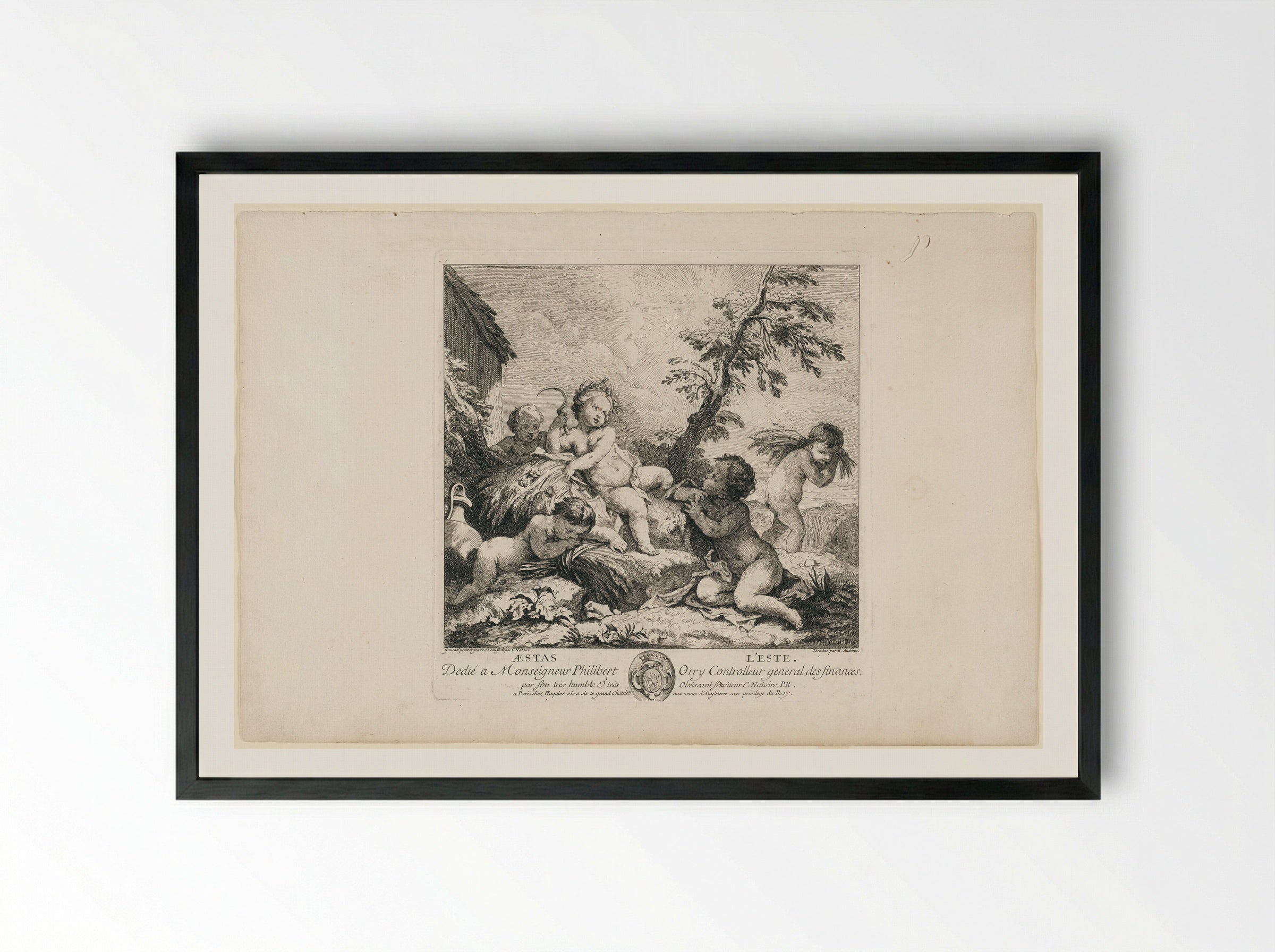 Summer (L'Eté) - Charles-Joseph Natoire - Framed Print Black