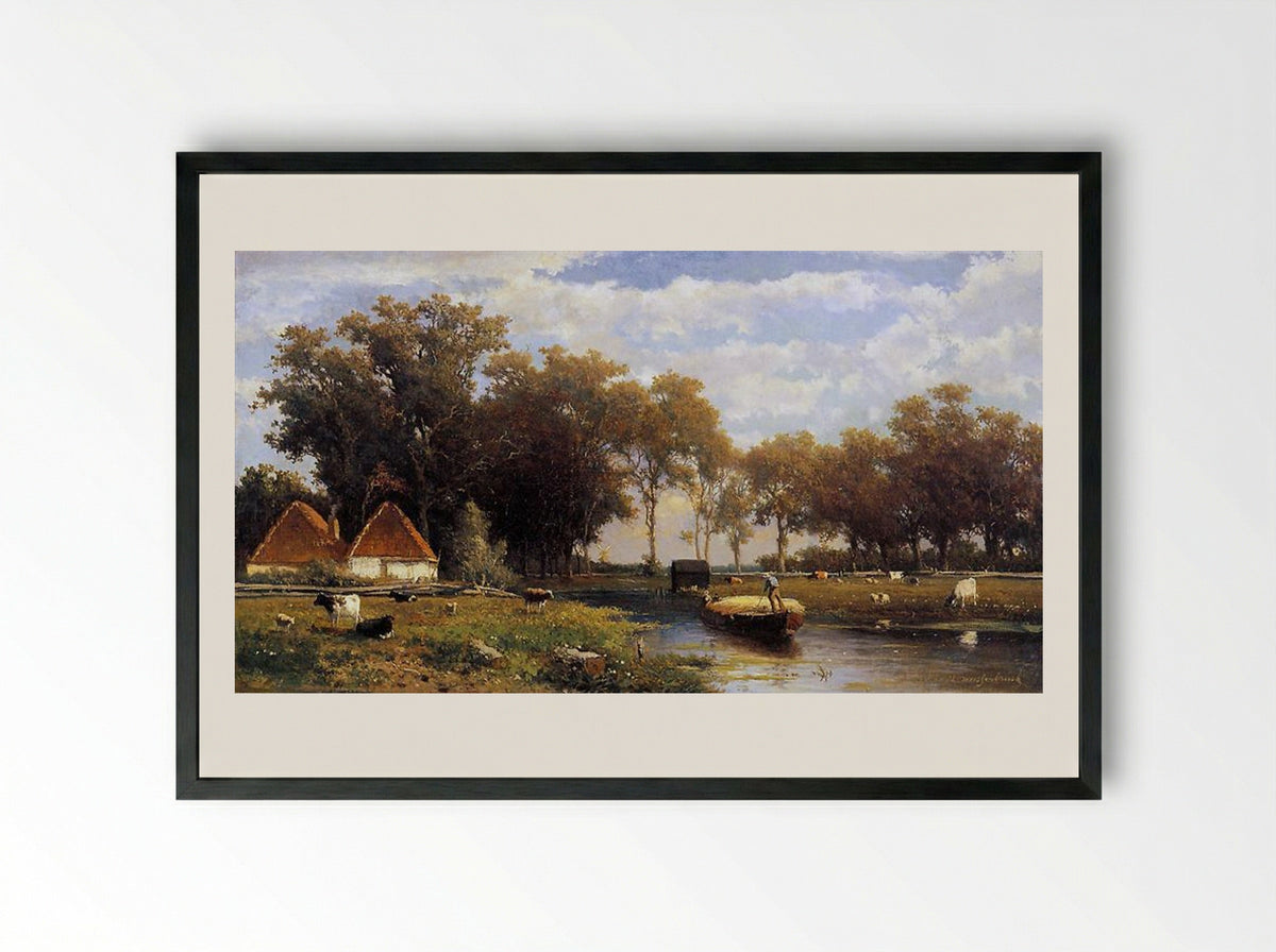 Summer Landscape - Johan Hendrik Weissenbruch - Framed Print Black