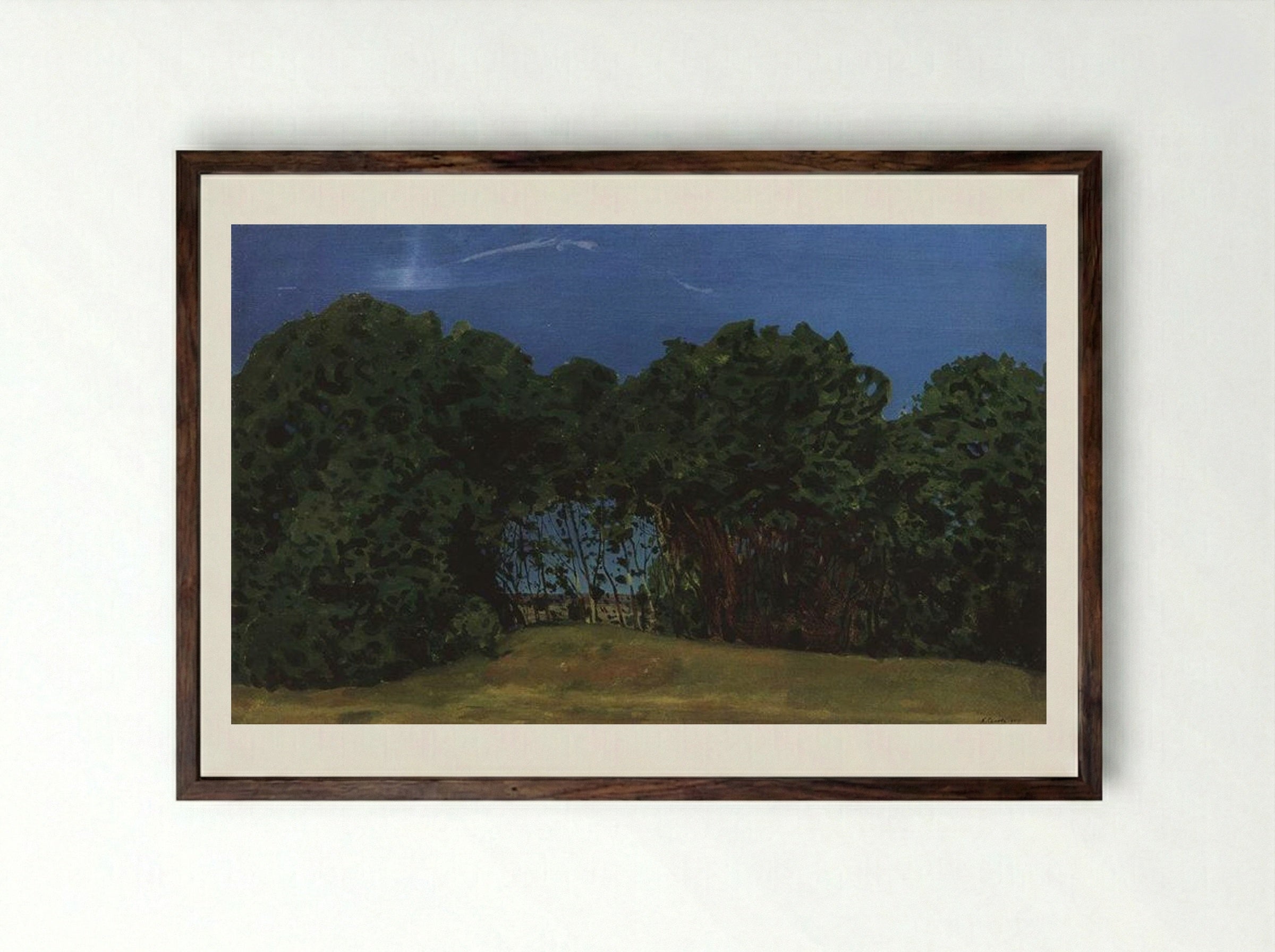 Summer Landscape - Konstantin Somov - Framed Print Dark Wood