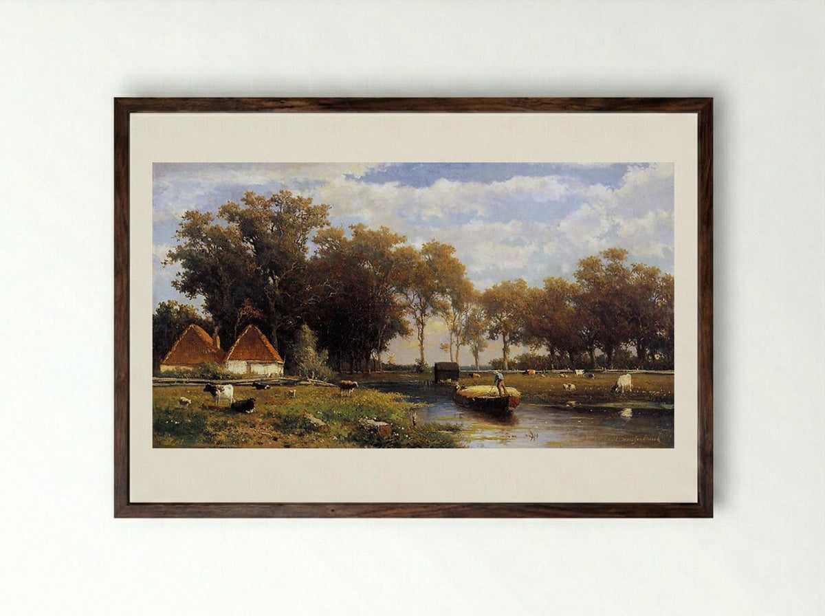 Summer Landscape - Johan Hendrik Weissenbruch - Framed Print Dark Wood