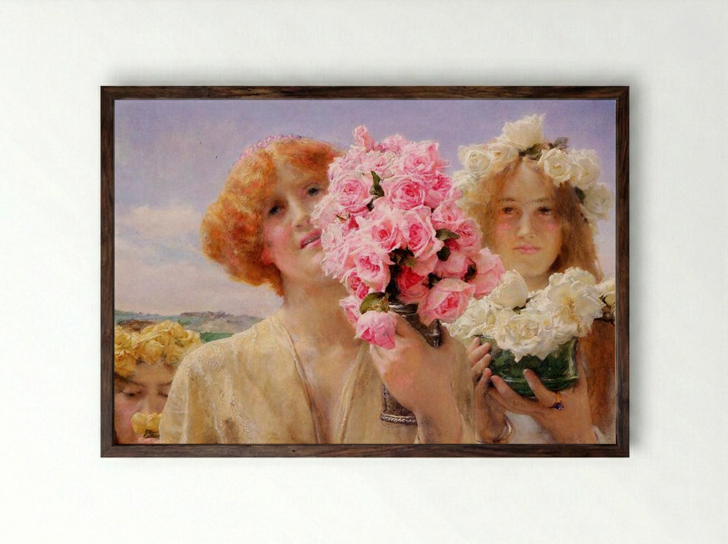 Summer Offering - Sir Lawrence Alma-Tadema - Framed Print Dark Wood