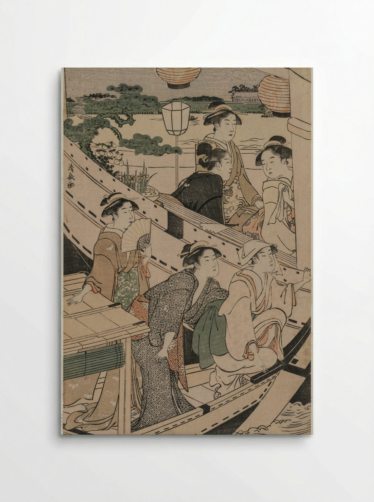 Summer Twilight on the Banks of the Sumida River - Torii Kiyonaga - Poster