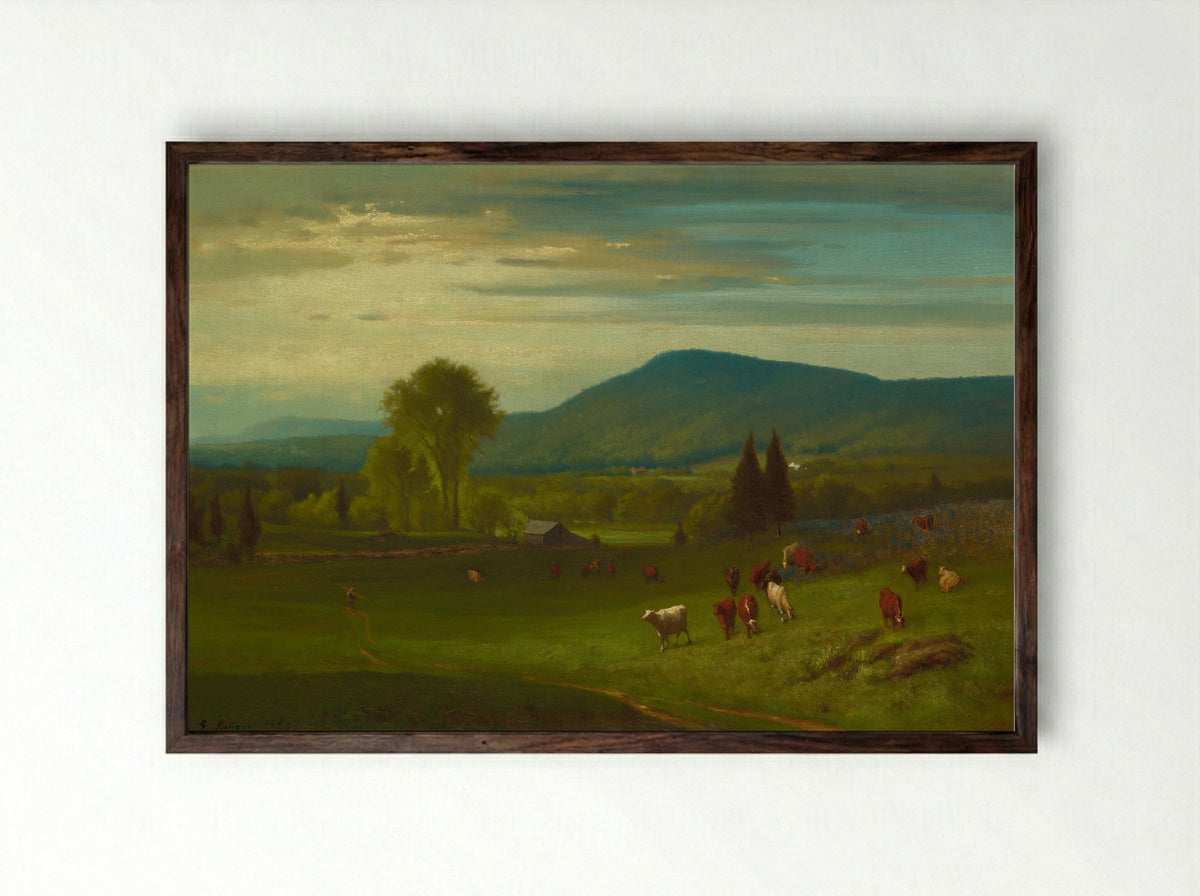 Summer in the Catskills - George Inness - Framed Print Dark Wood