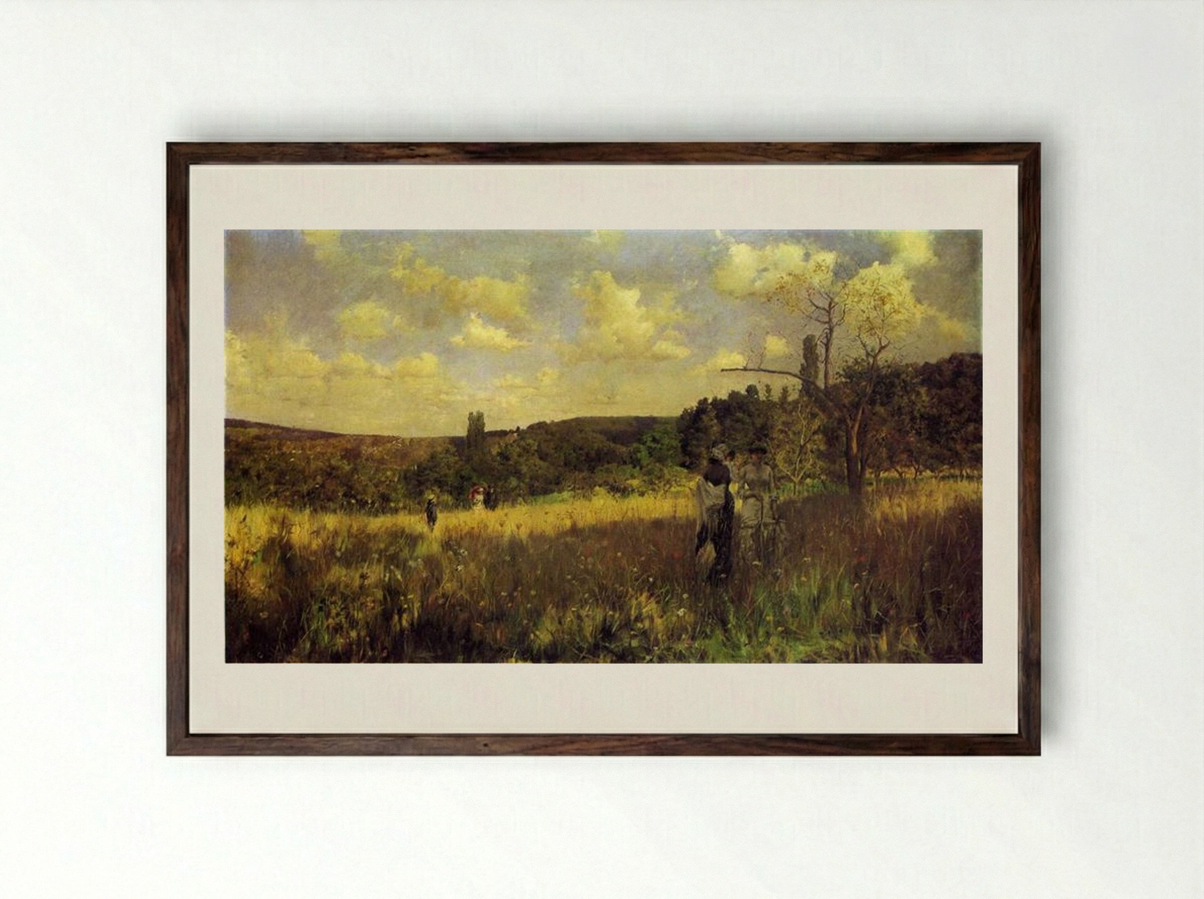 Summer's Promenade - Julius LeBlanc Stewart - Framed Print Dark Wood