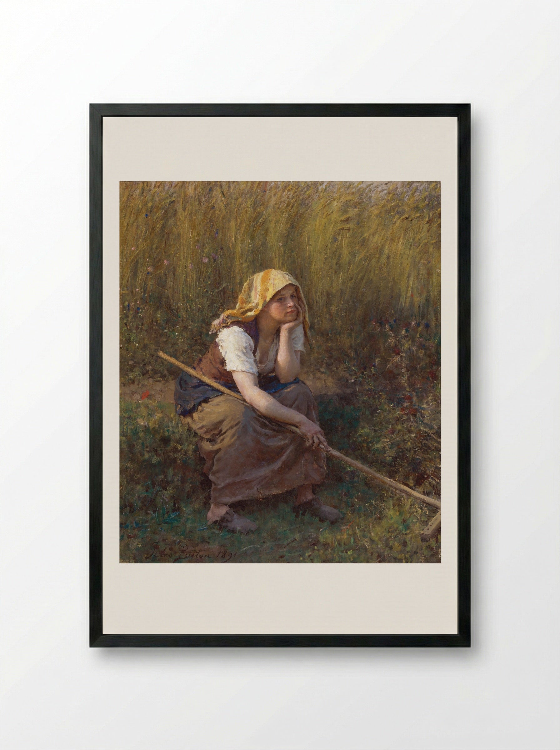 Summer - Jules Breton - Framed Print Black