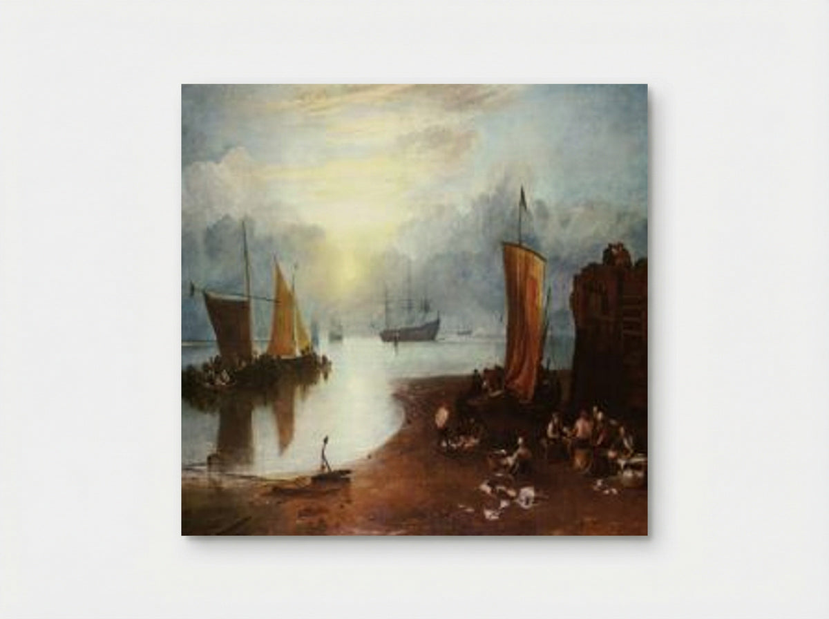 Sun Rising through Vapour: Fishermen Cleaning and Selling Fish - J.M.W. Turner - Poster