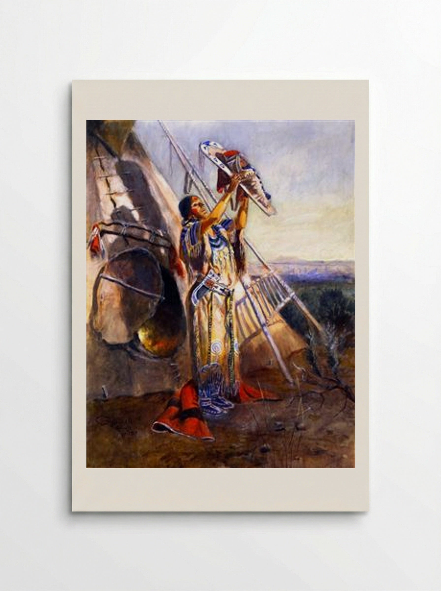 Sun Worship in Montana - Charles M. Russell - Poster