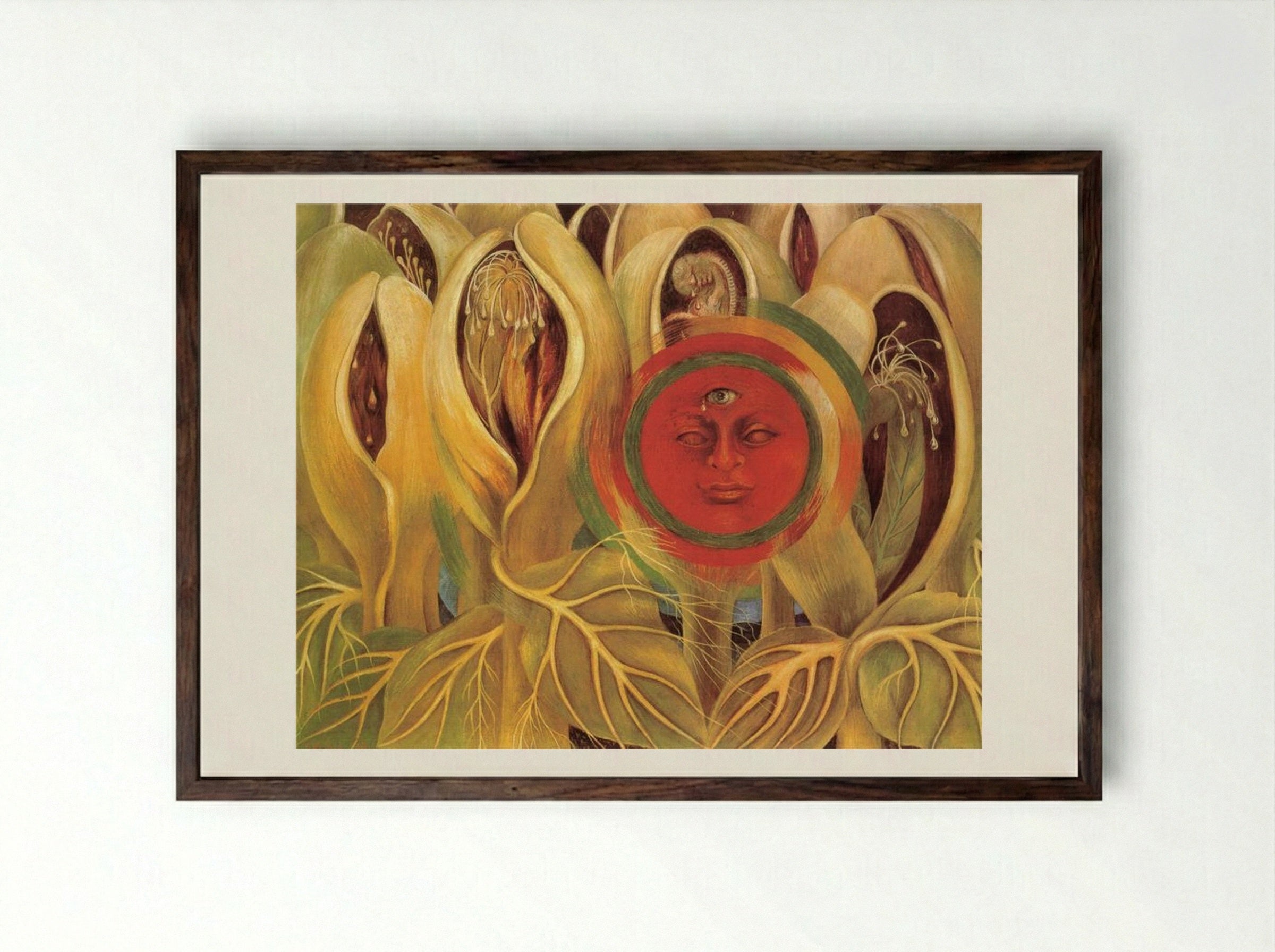 Sun and Life - Frida Kahlo - Framed Print Dark Wood