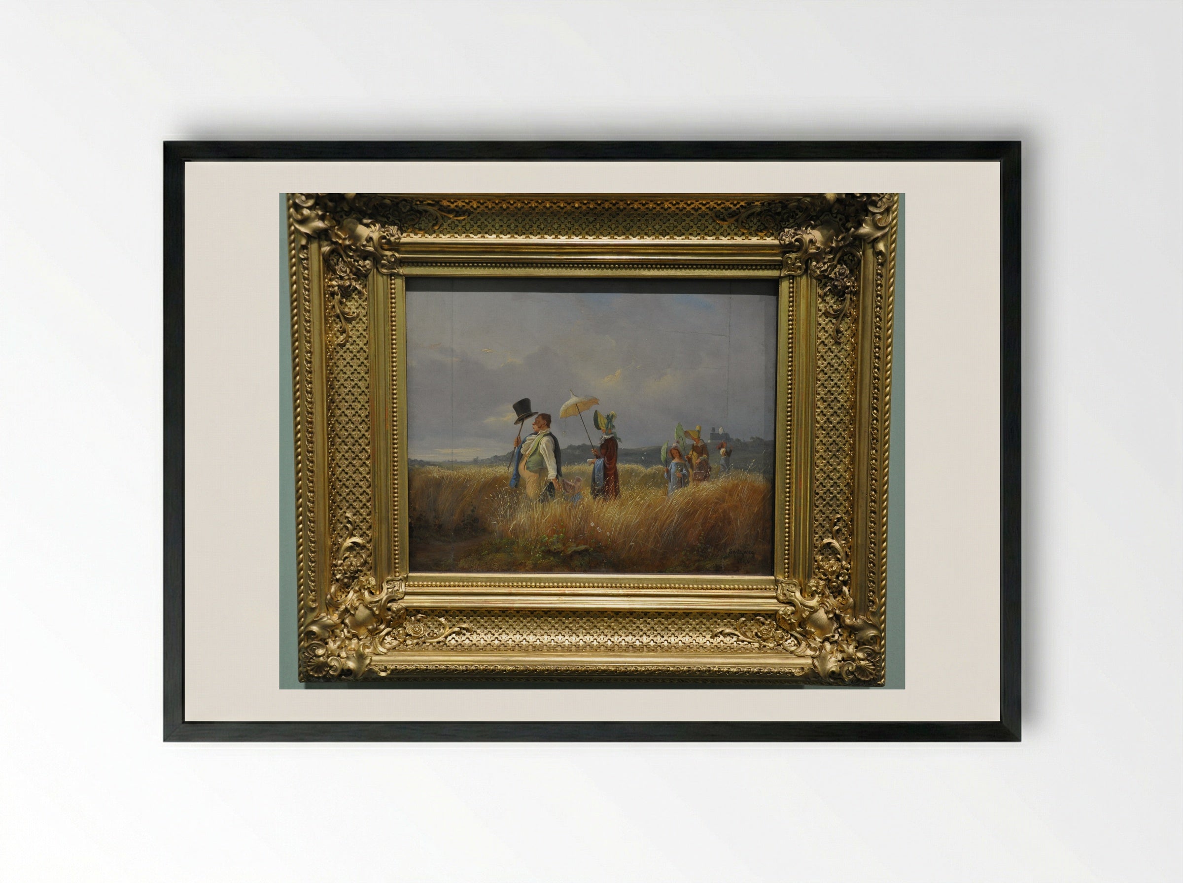 Sunday Stroll - Carl Spitzweg - Framed Print Black