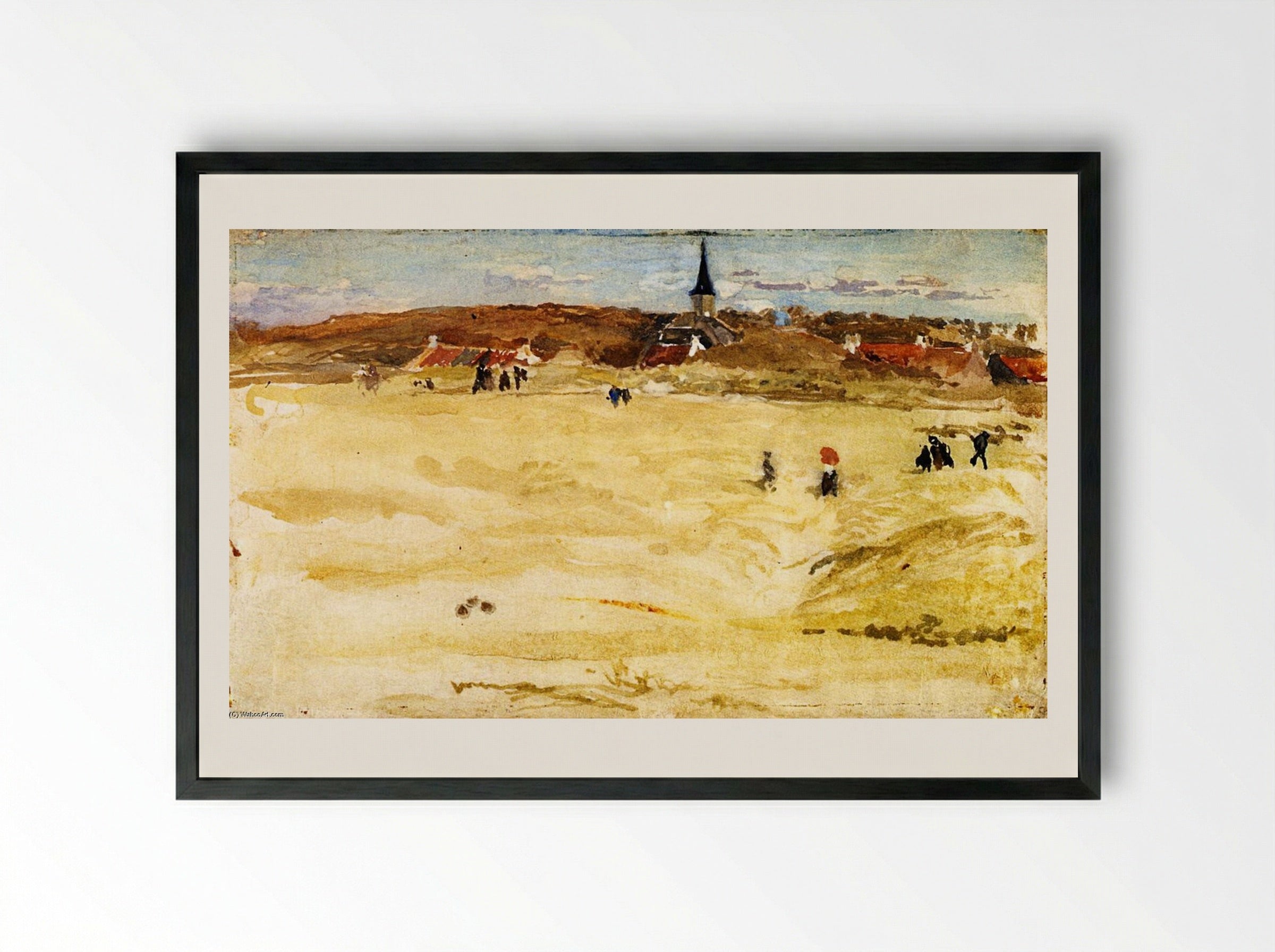 Sunday at Domburg - James Abbott McNeill Whistler - Framed Print Black