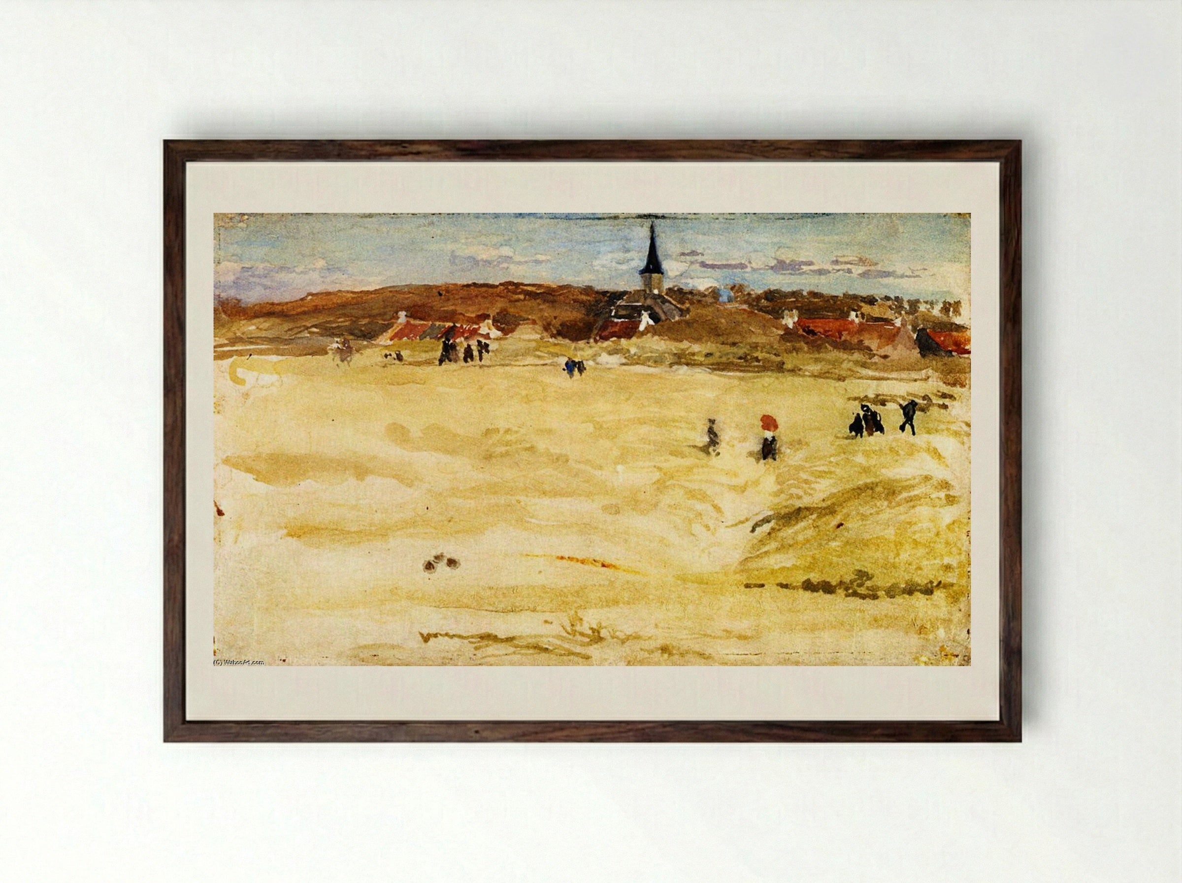 Sunday at Domburg - James Abbott McNeill Whistler - Framed Print Dark Wood