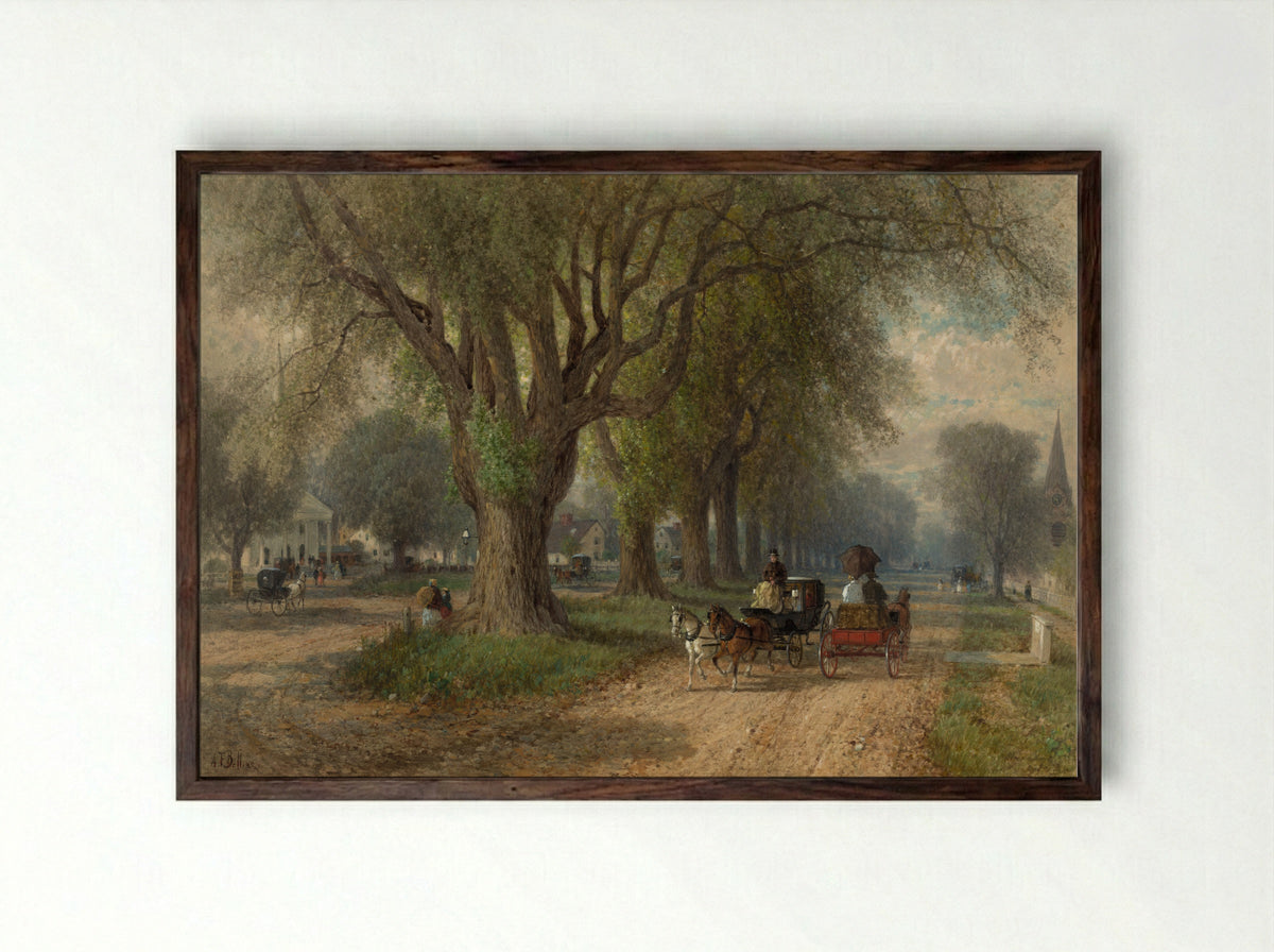 Sunday in New England - Albert Fitch Bellows - Framed Print Dark Wood