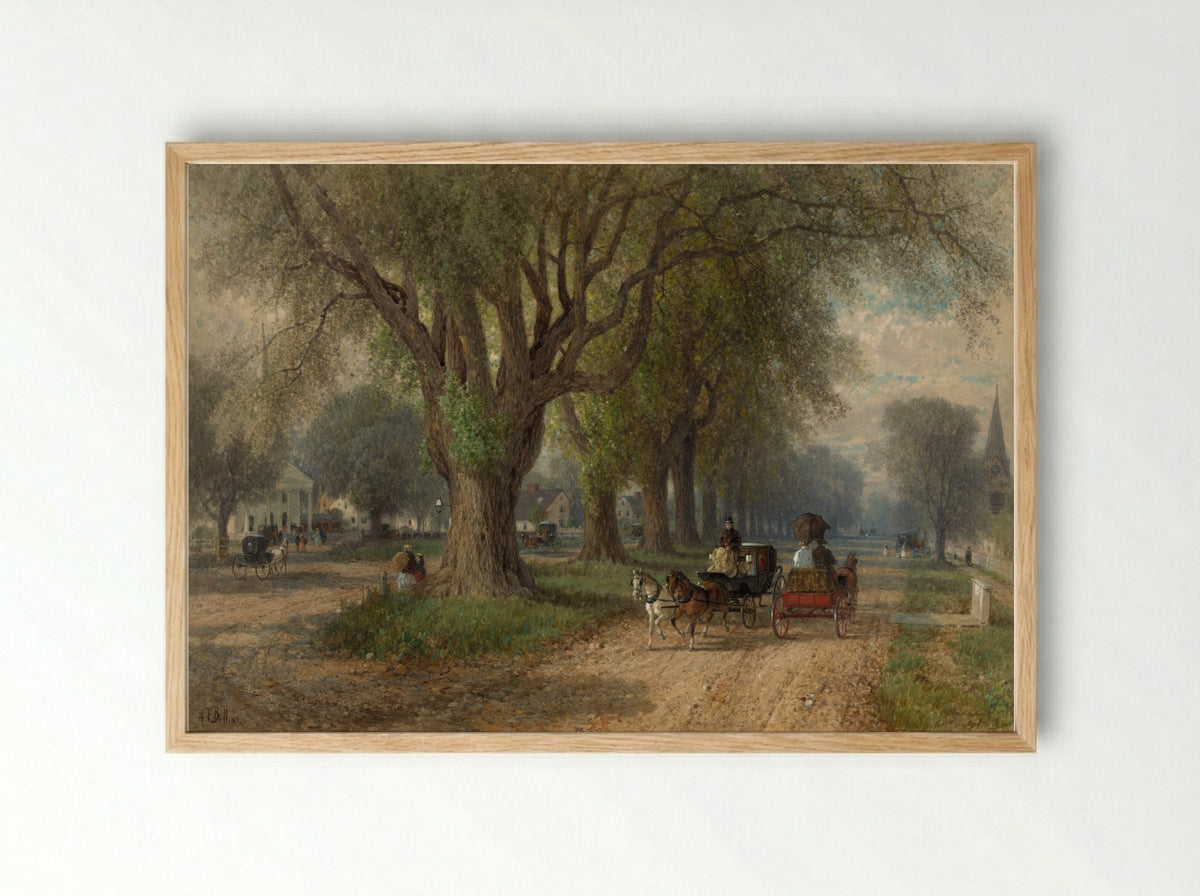 Sunday in New England - Albert Fitch Bellows - Framed Print Wood