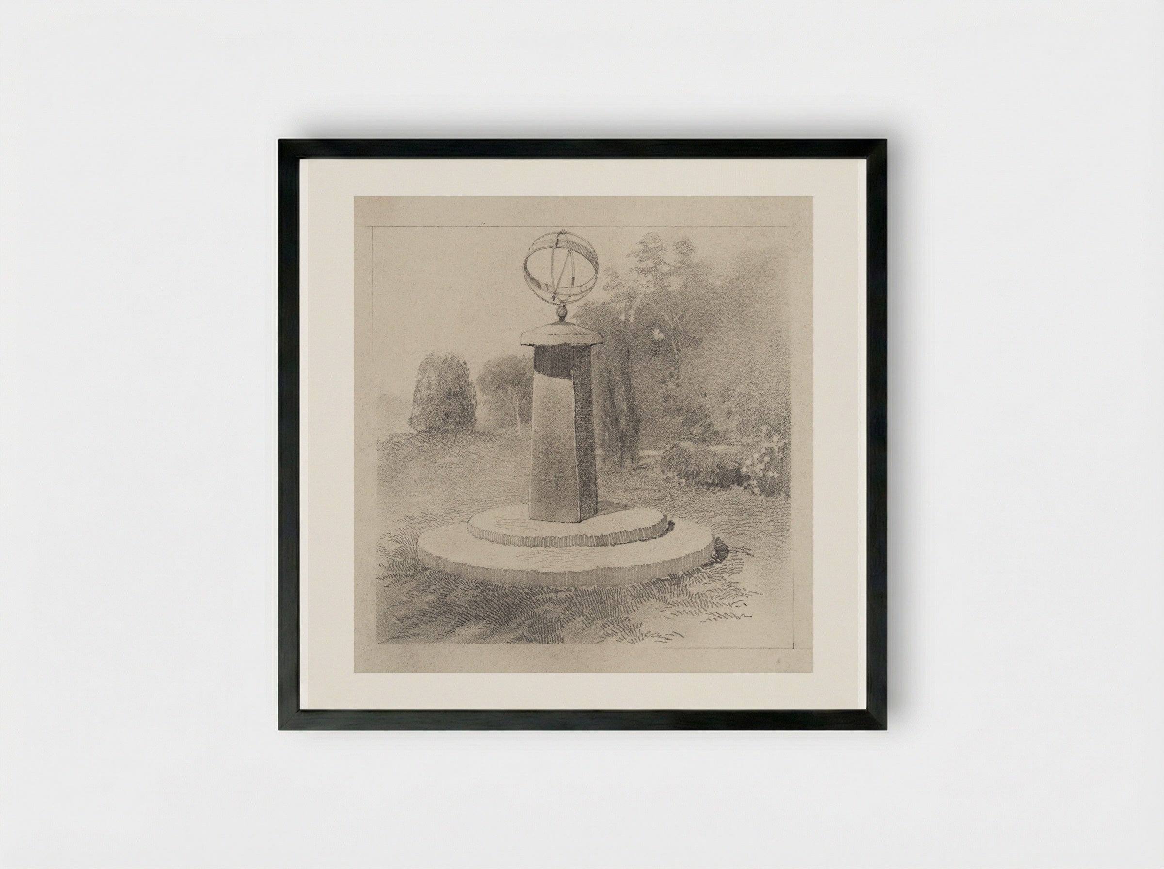 Sundial - John Sell Cotman - Framed Print Black