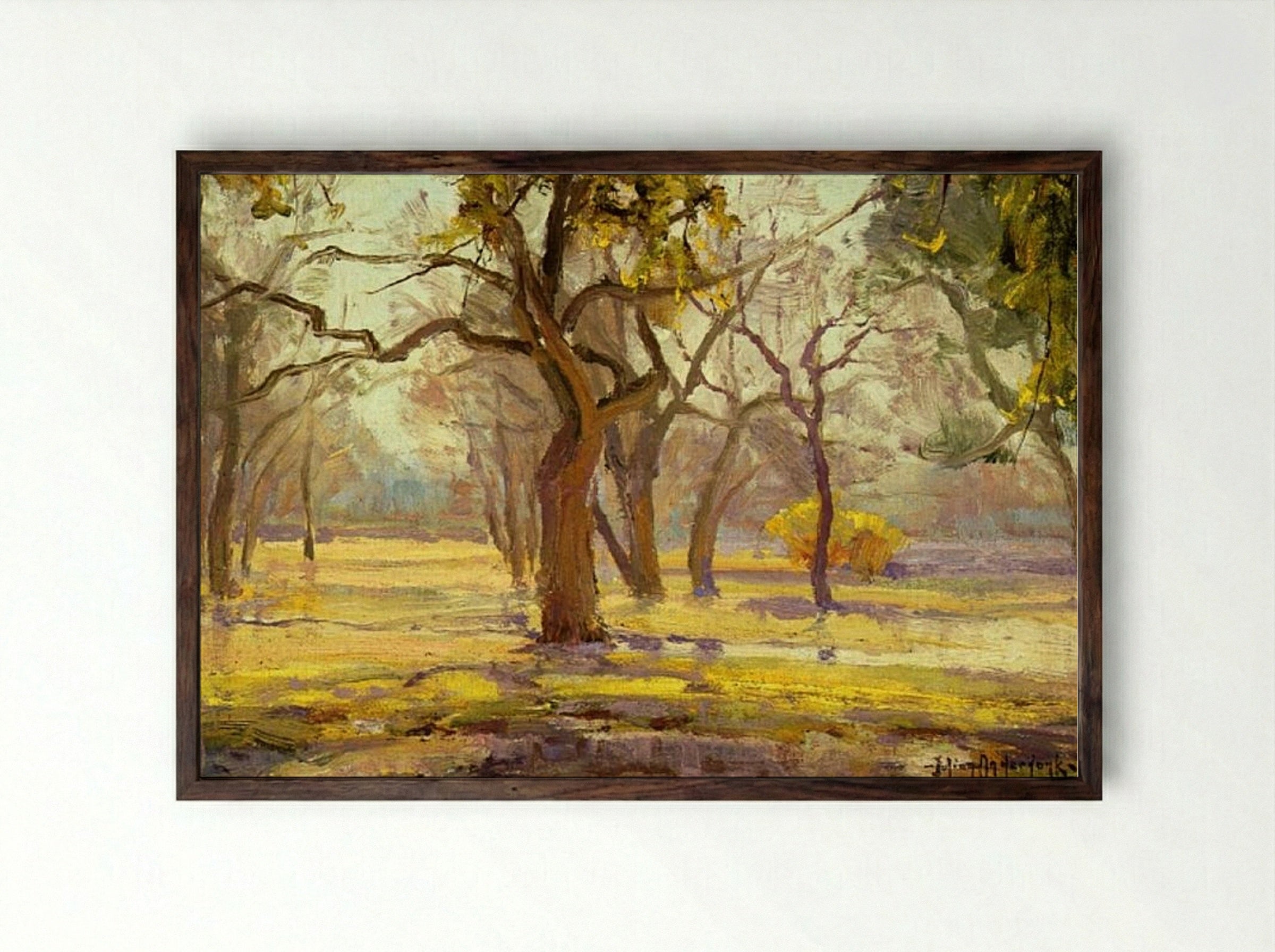 Sunlight after Rain - Robert Julian Onderdonk - Framed Print Dark Wood