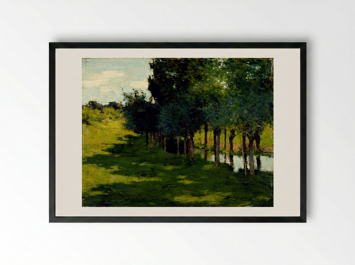 Sunlight and Shadow - Willard Metcalf - Framed Print Black