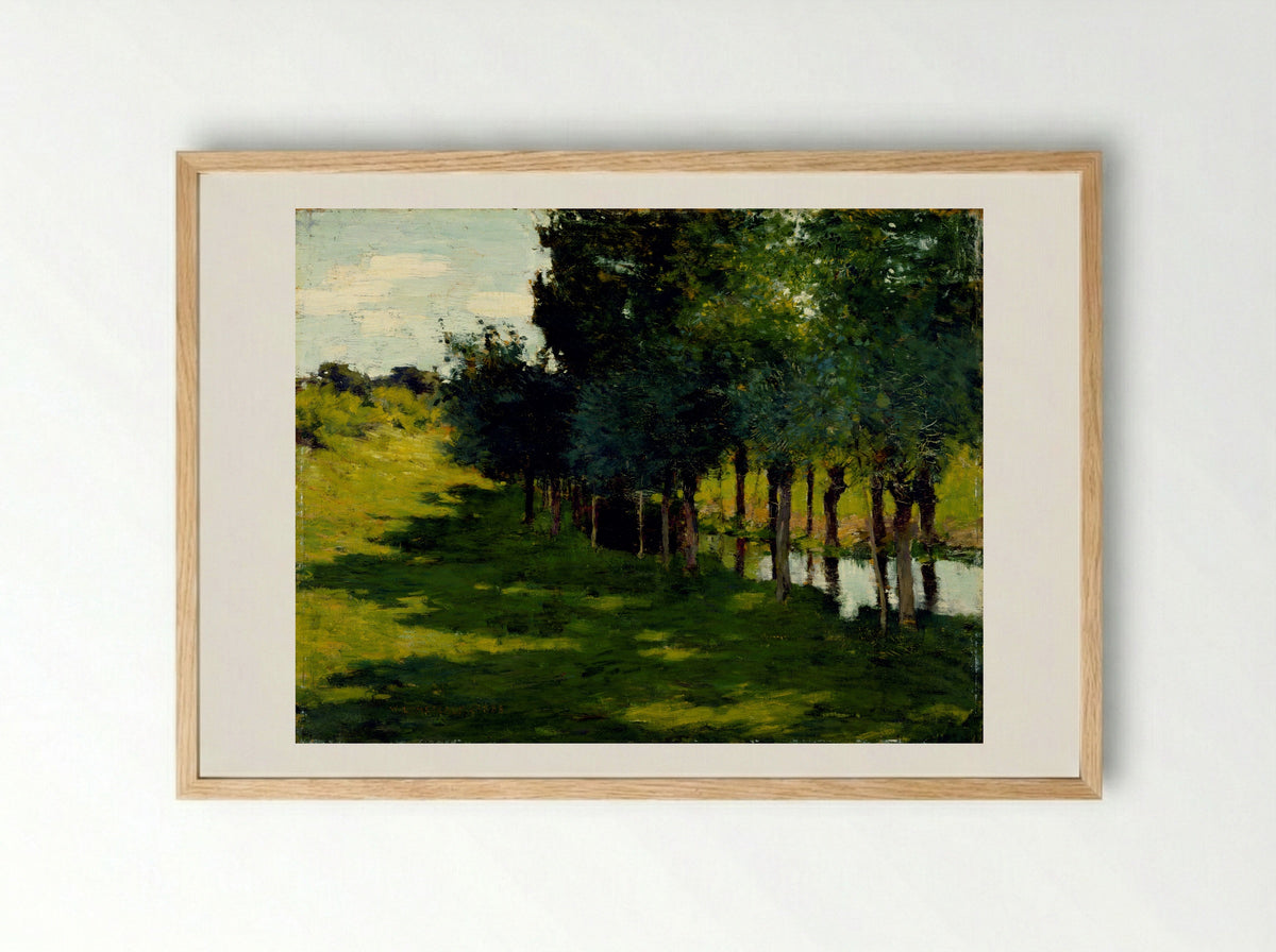 Sunlight and Shadow - Willard Metcalf - Framed Print Wood