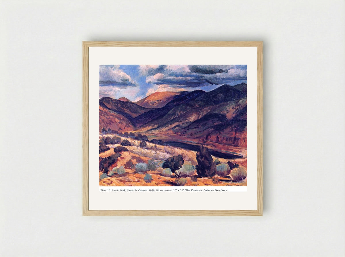 Sunlit Peak, Santa Fe Canyon - John French Sloan - Framed Print Wood
