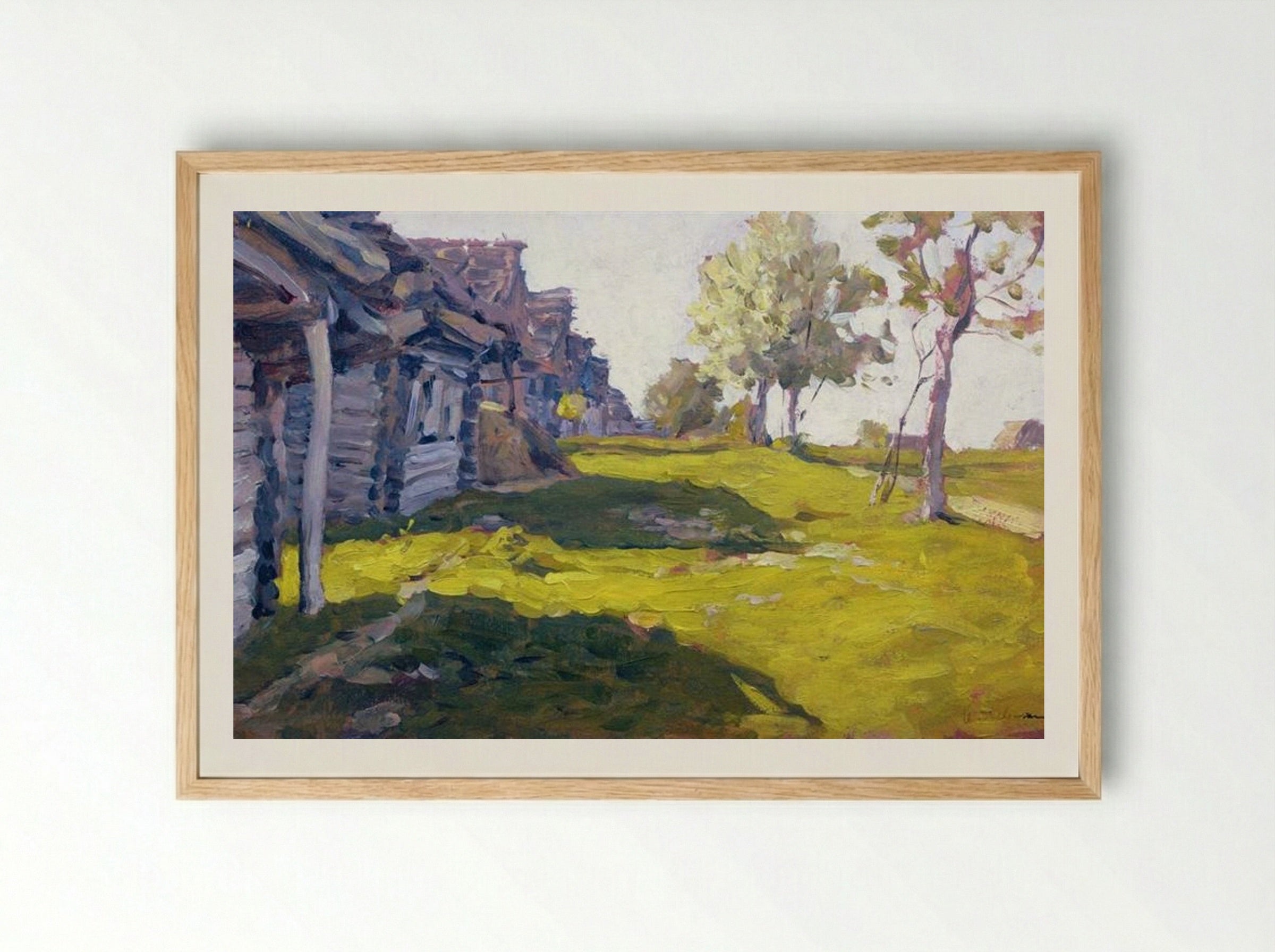 Sunny Day. A Village - Isaac Levitan - Framed Print Wood